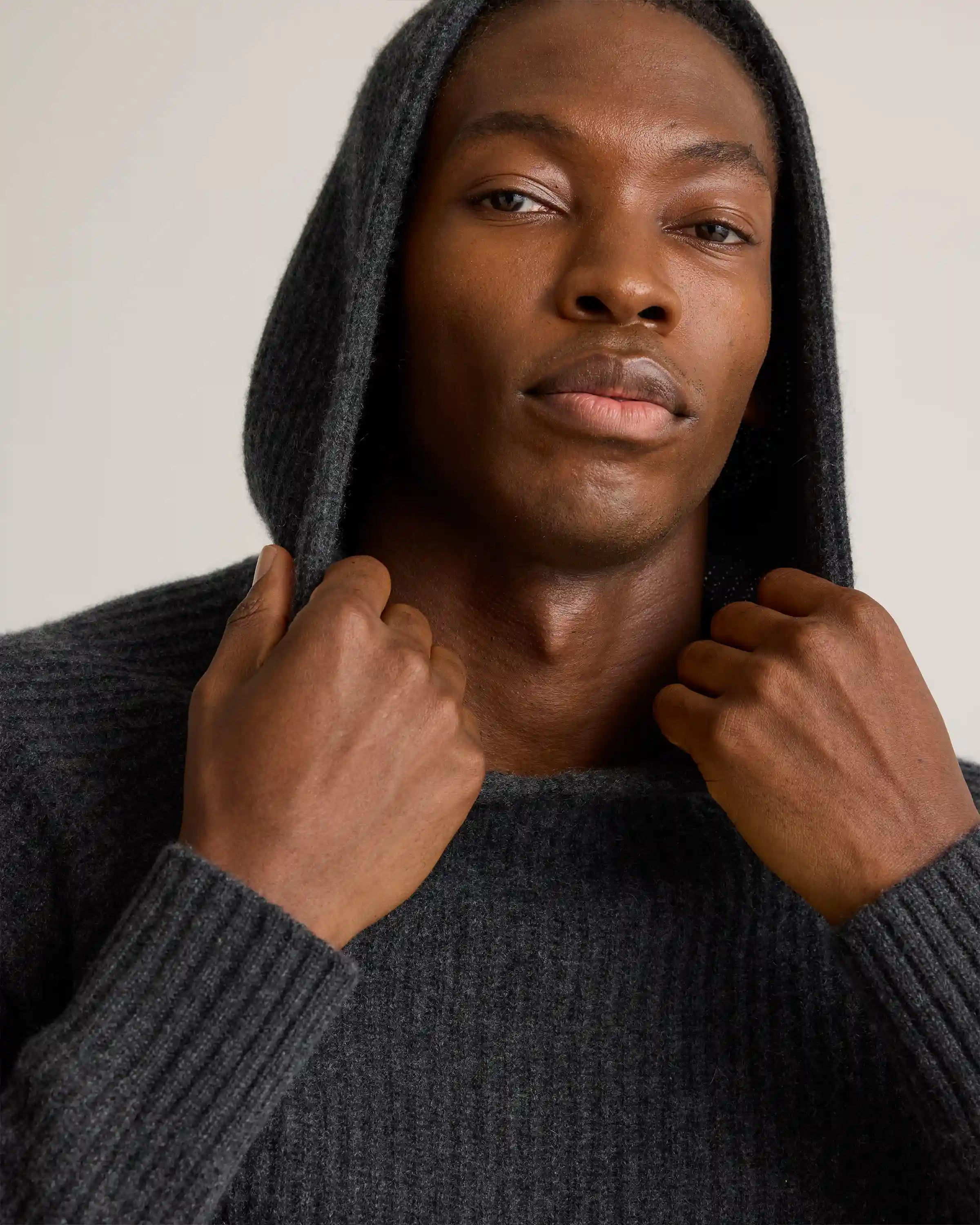 Mongolian Cashmere Fisherman Pullover Hoodie