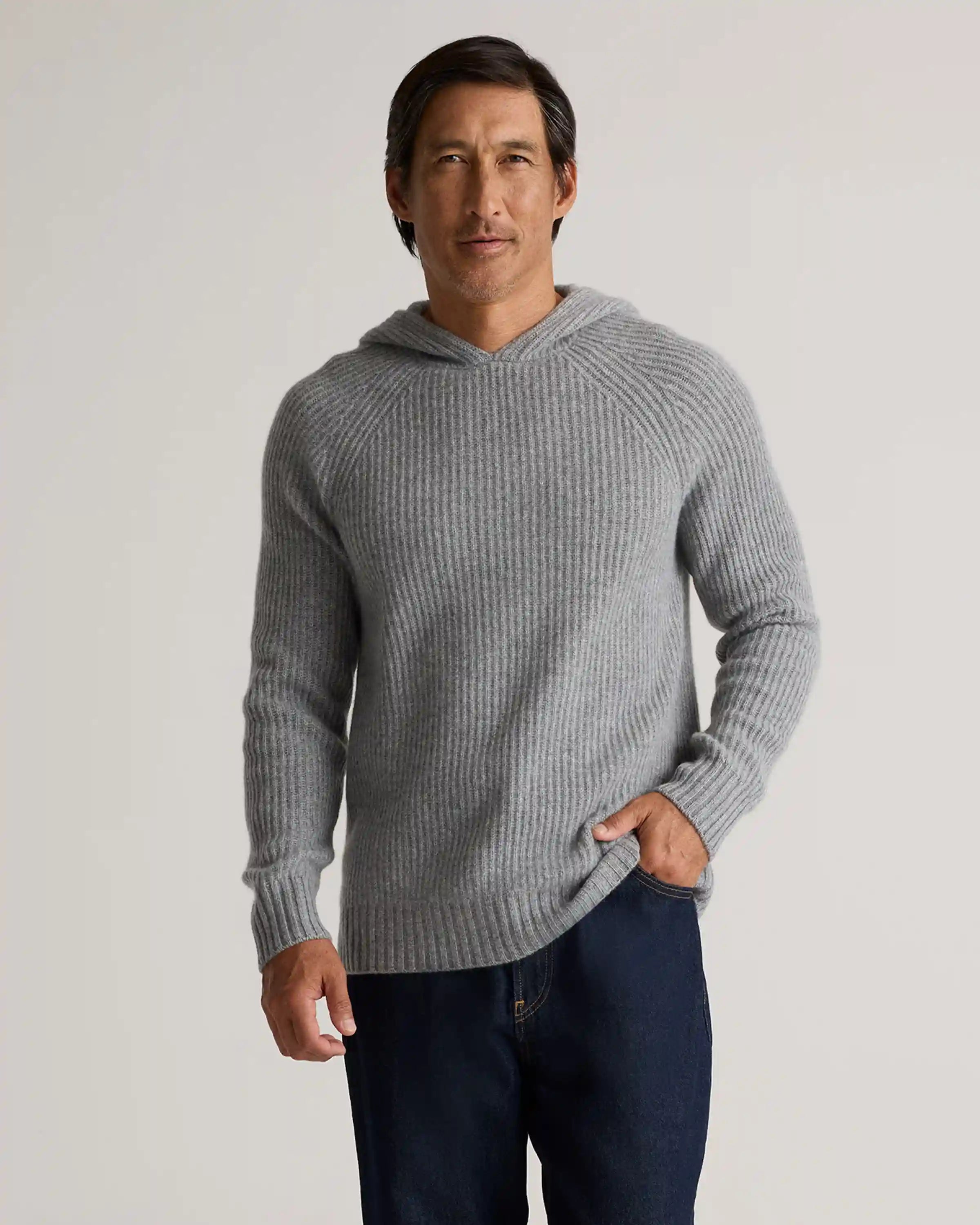 Mongolian Cashmere Fisherman Pullover Hoodie