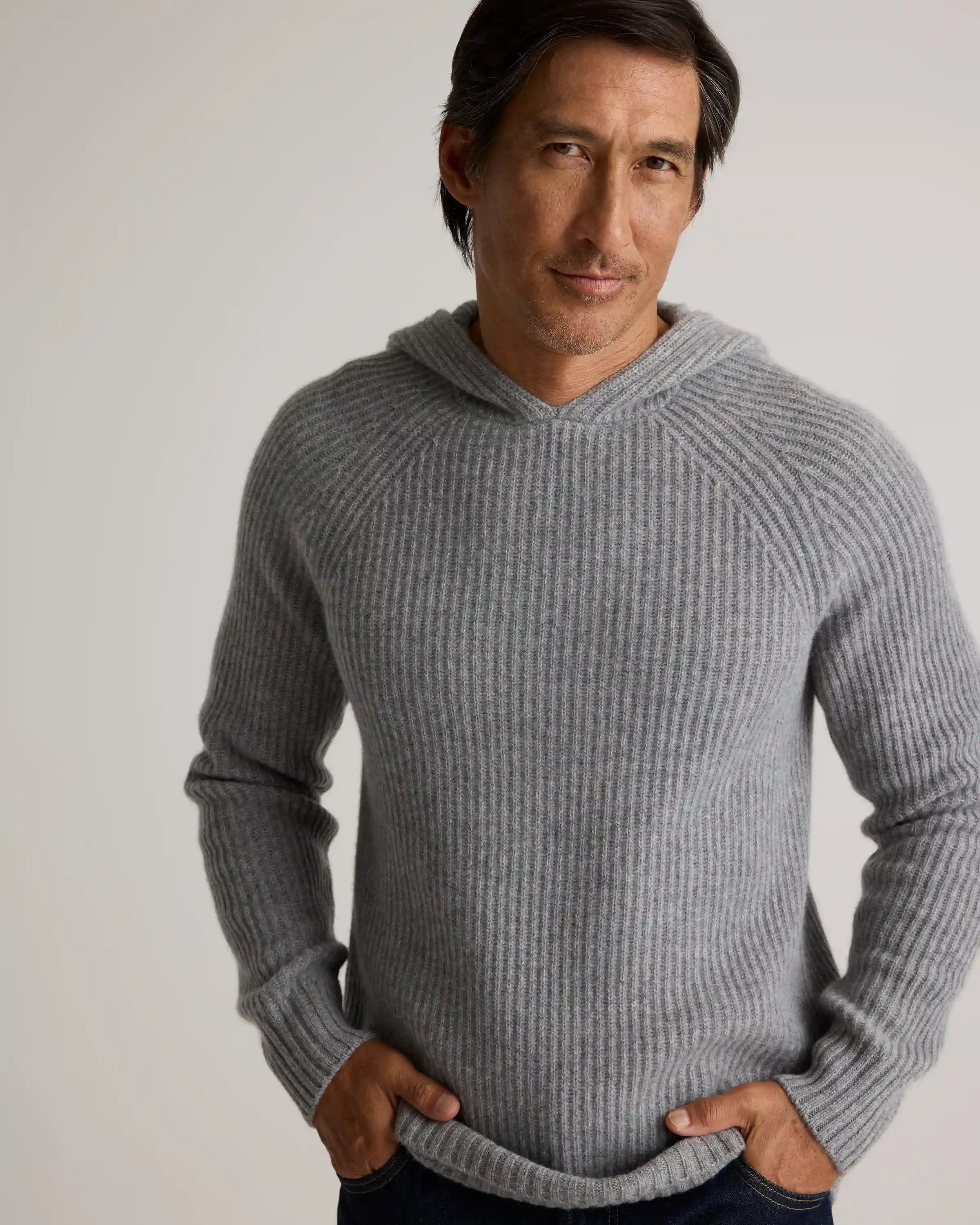 Mongolian Cashmere Fisherman Pullover Hoodie