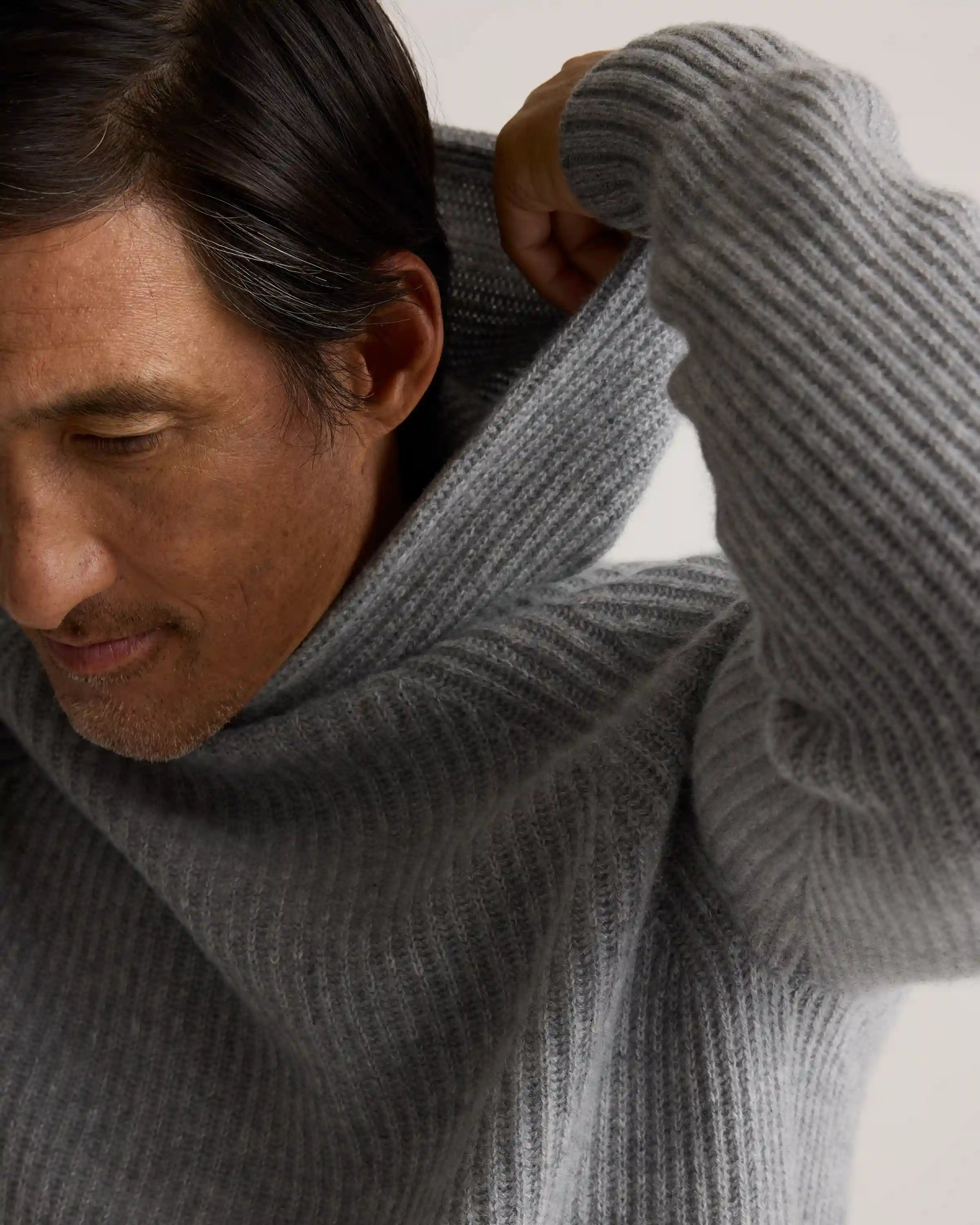 Mongolian Cashmere Fisherman Pullover Hoodie
