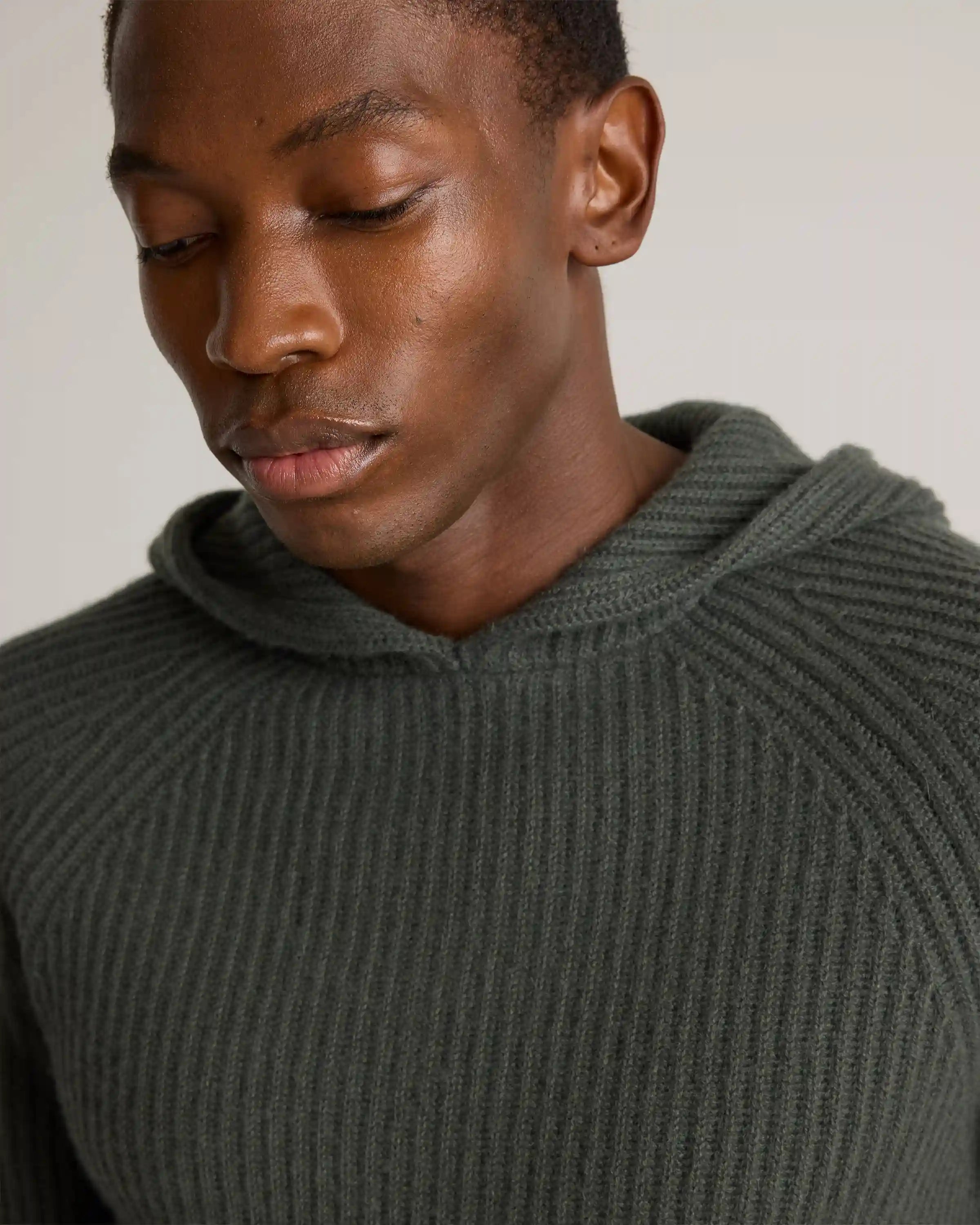 Mongolian Cashmere Fisherman Pullover Hoodie