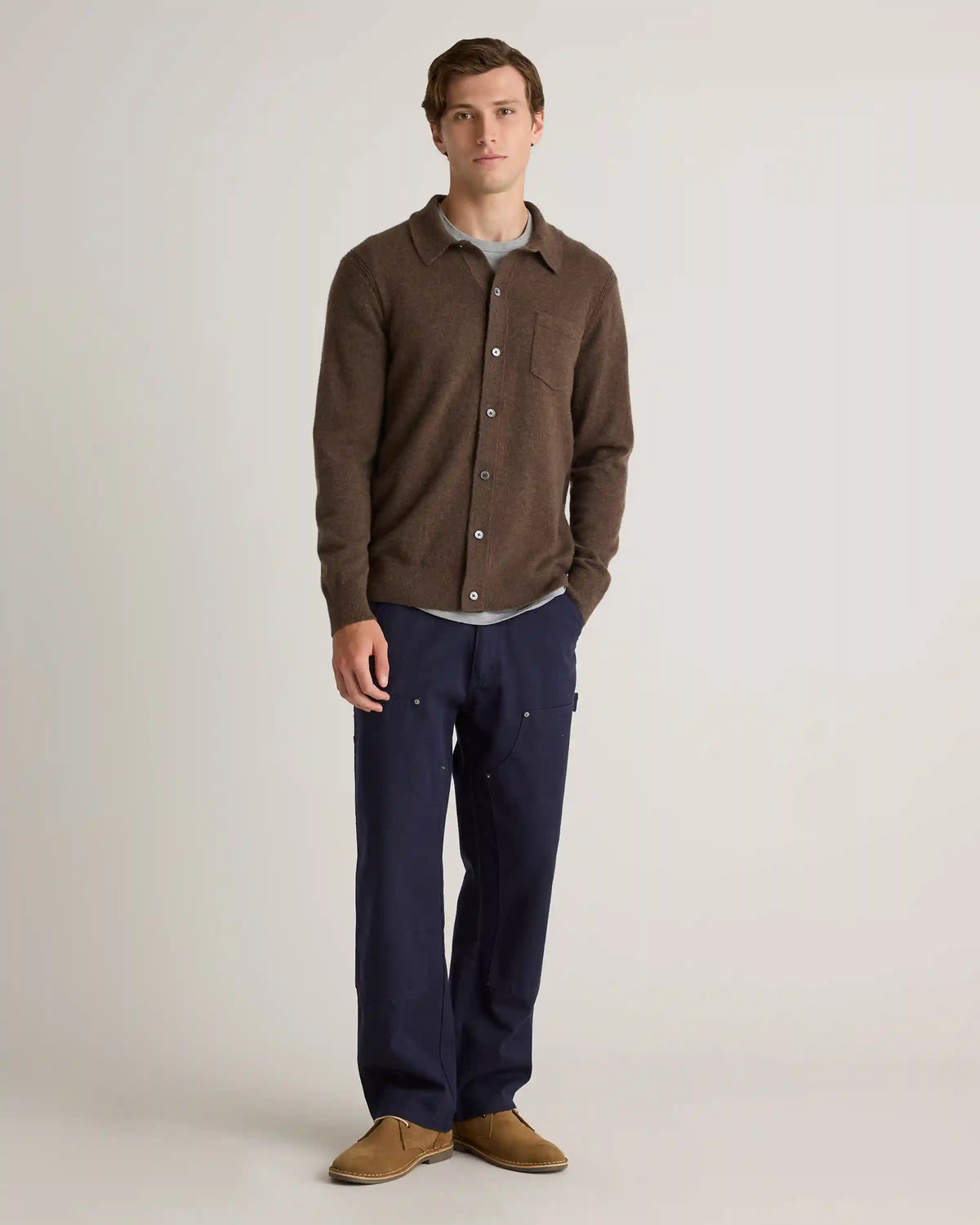 Mongolian Cashmere Button Down Sweater