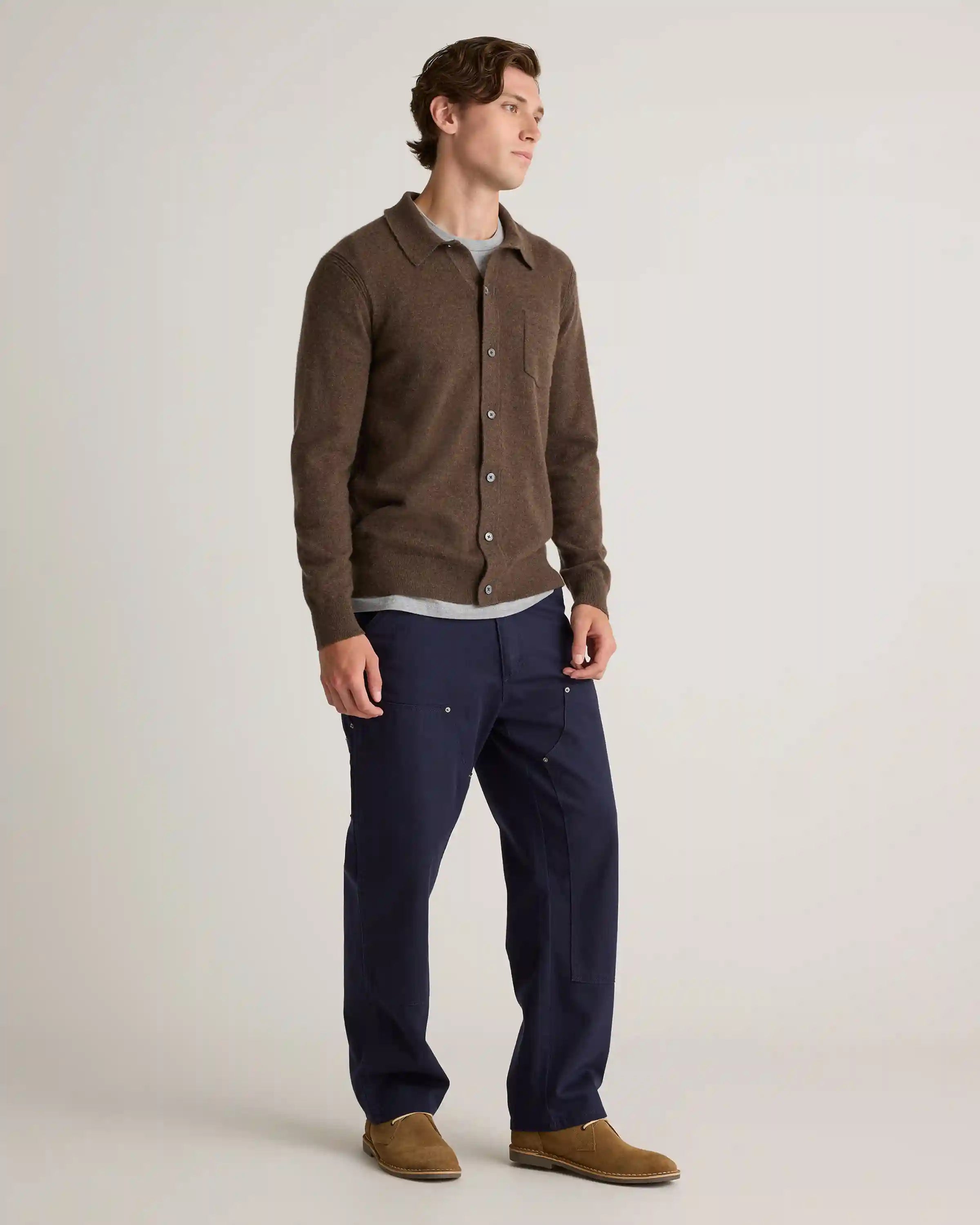 Mongolian Cashmere Button Down Sweater
