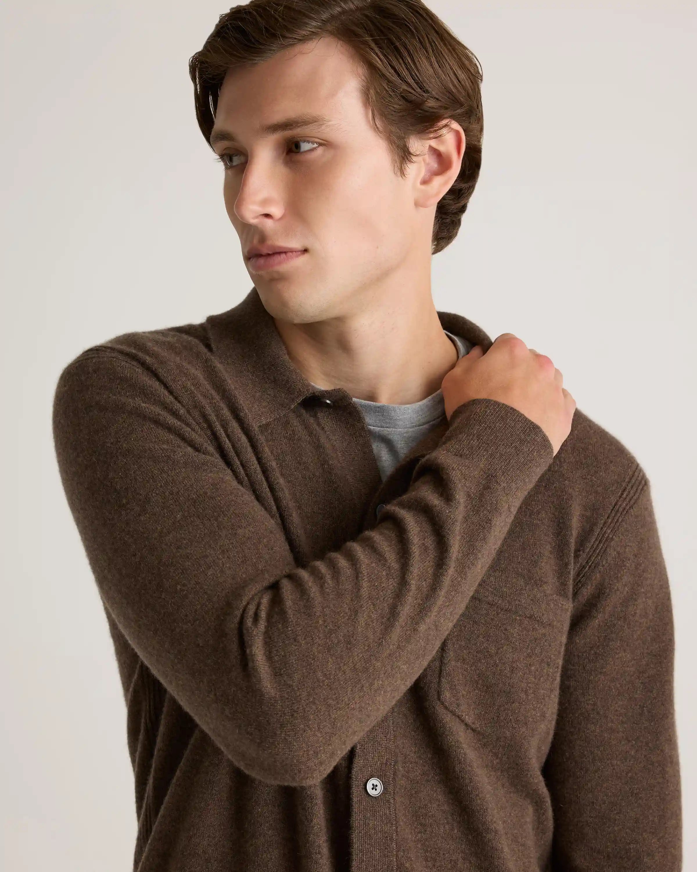 Mongolian Cashmere Button Down Sweater