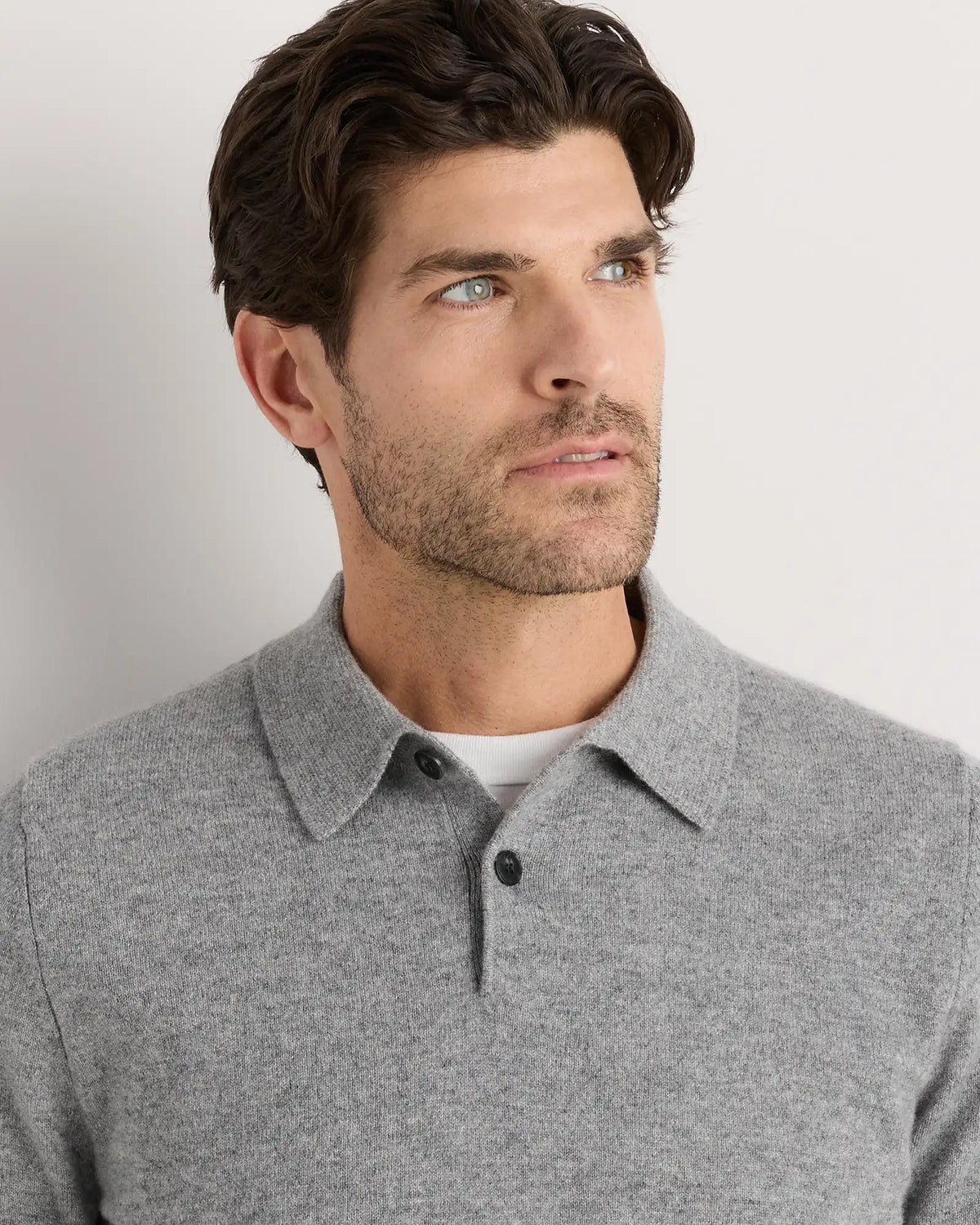 100% Mongolian Cashmere Short Sleeve Polo Sweater