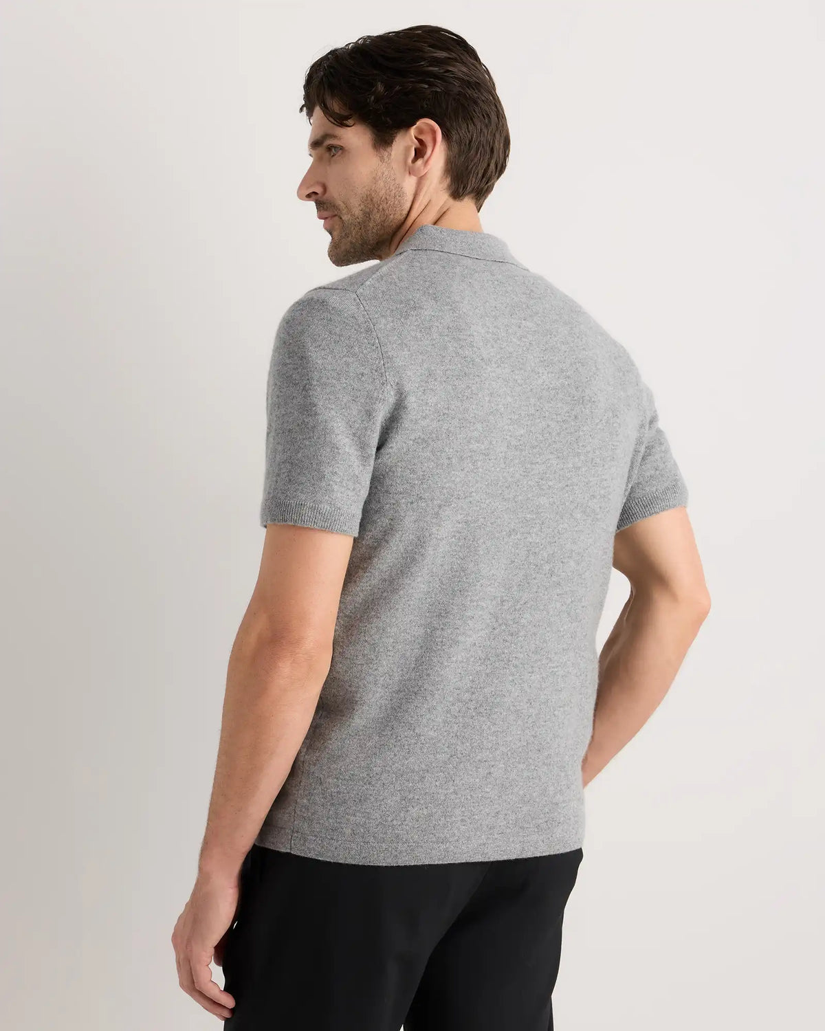100% Mongolian Cashmere Short Sleeve Polo Sweater