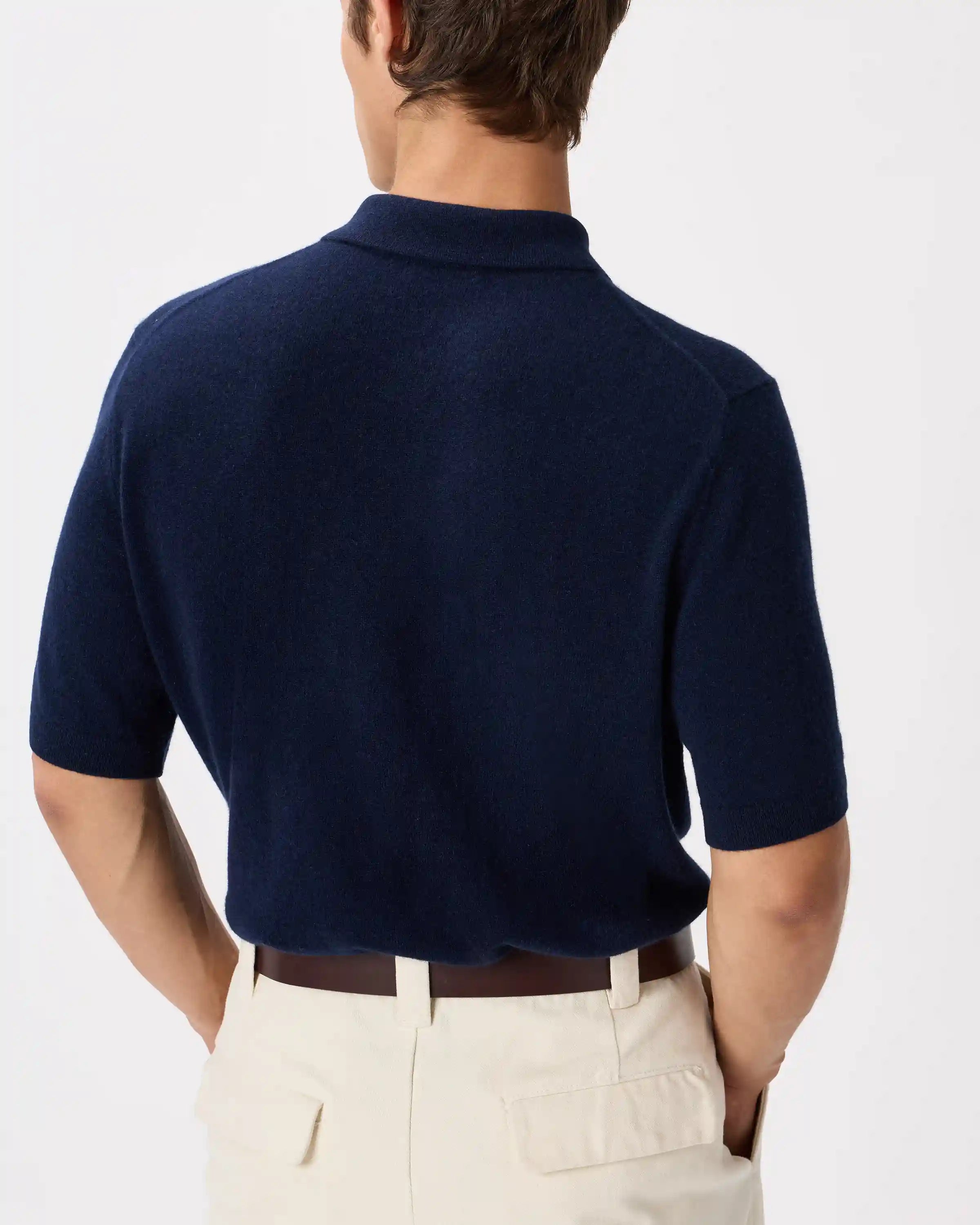 100% Mongolian Cashmere Short Sleeve Polo Sweater