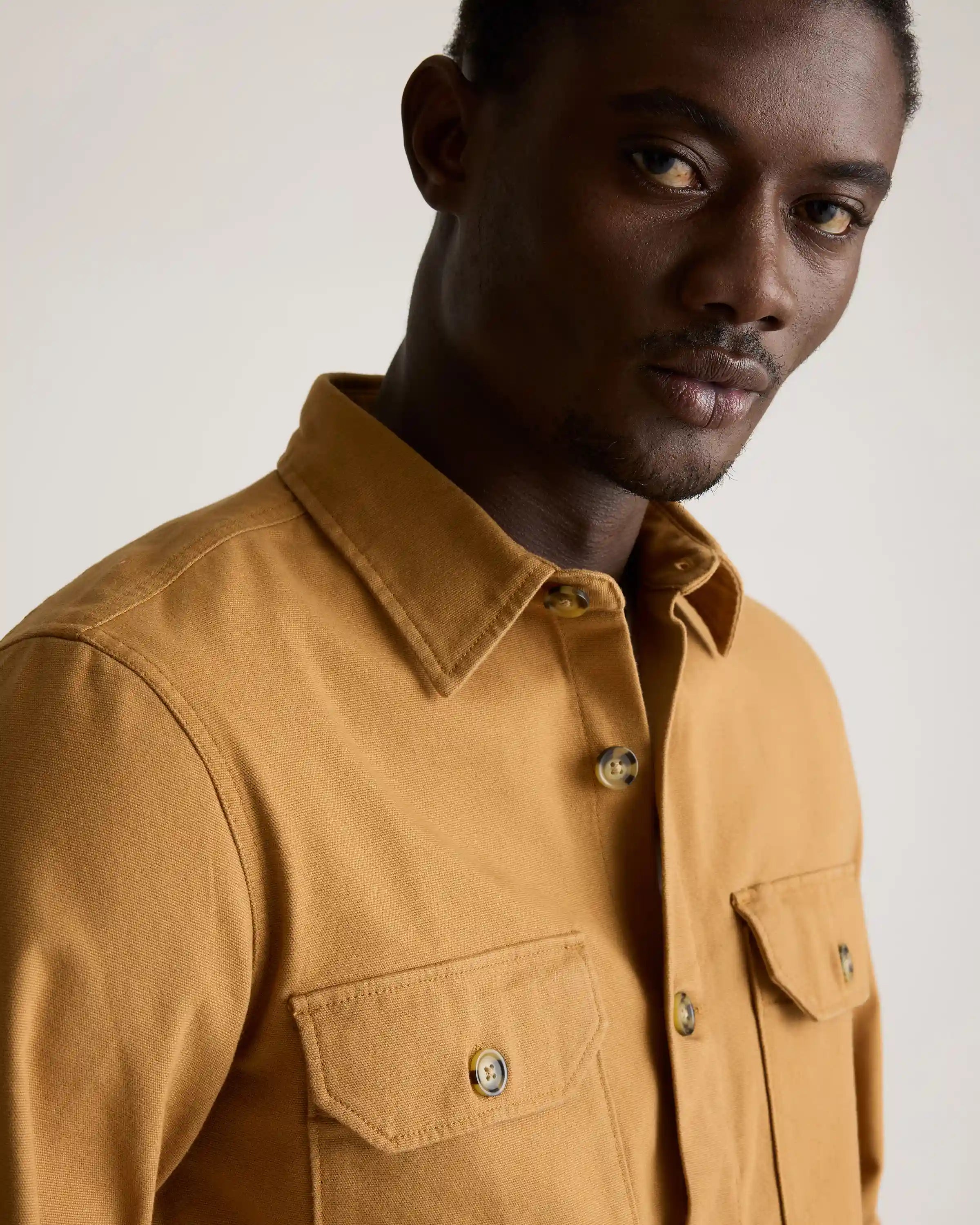 Double-Brushed Stretch Overshirt Jacket