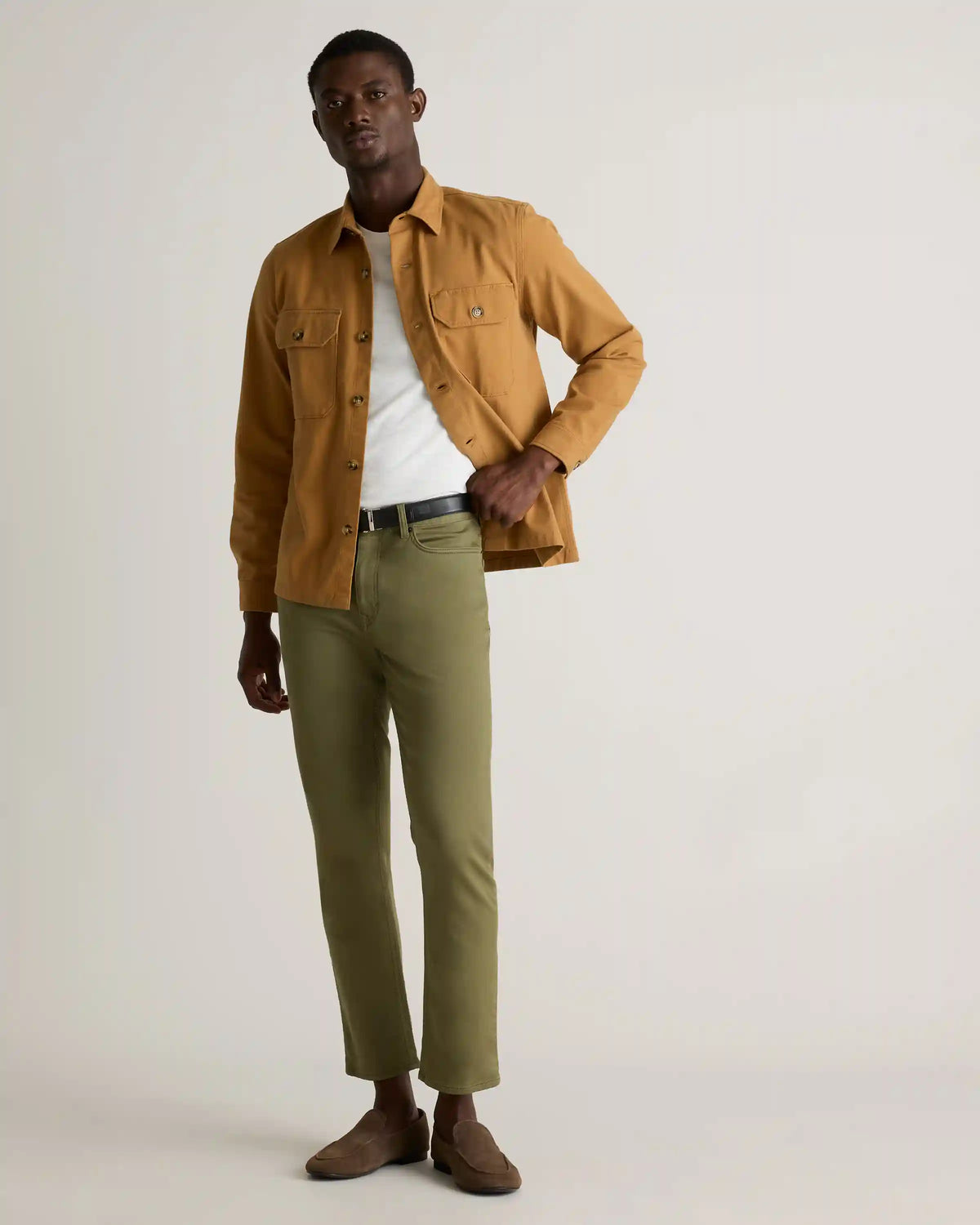 Double-Brushed Stretch Overshirt Jacket