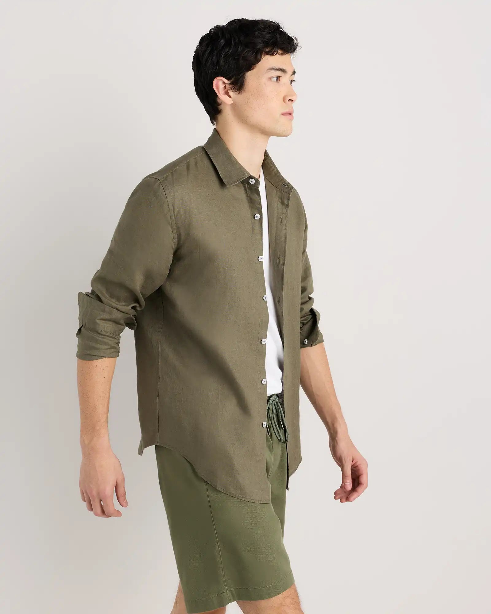 100% European Linen Relaxed Long Sleeve Shirt