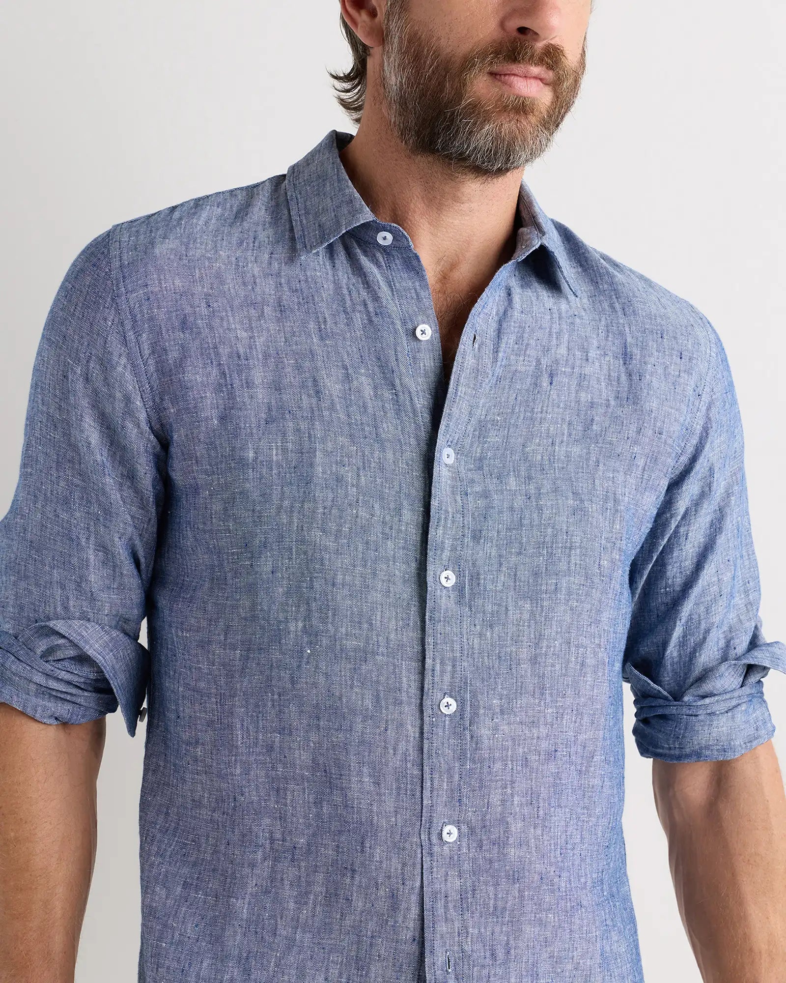 100% European Linen Relaxed Long Sleeve Shirt