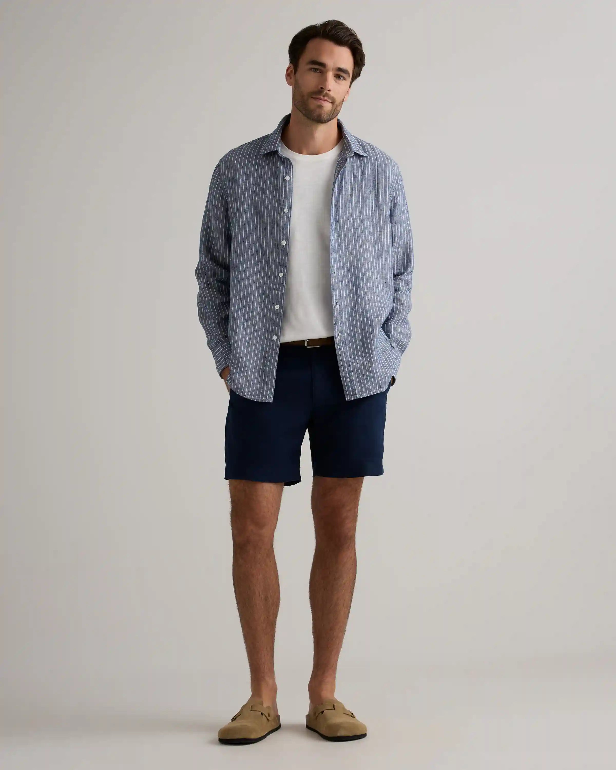 100% European Linen Relaxed Long Sleeve Shirt