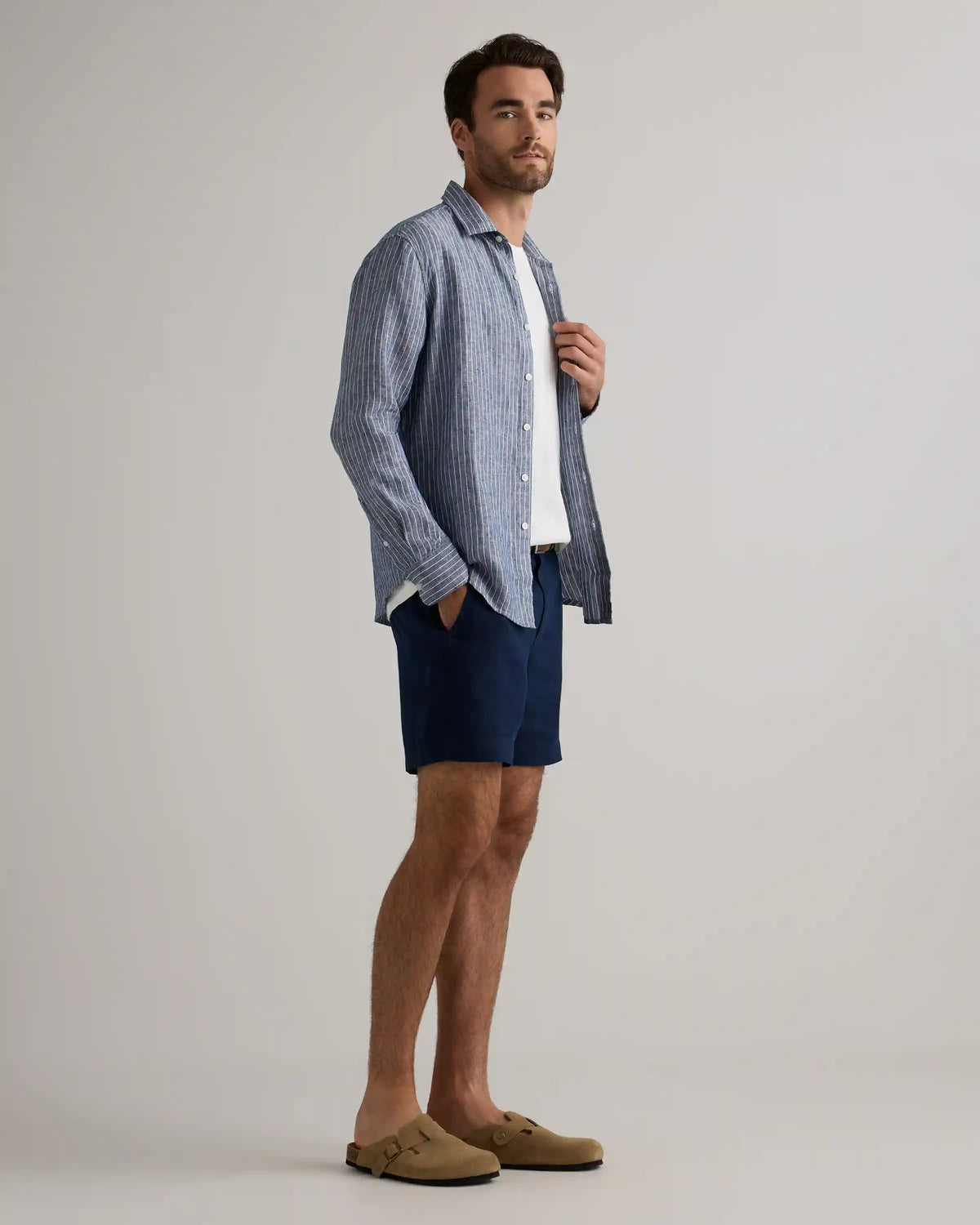 100% European Linen Relaxed Long Sleeve Shirt
