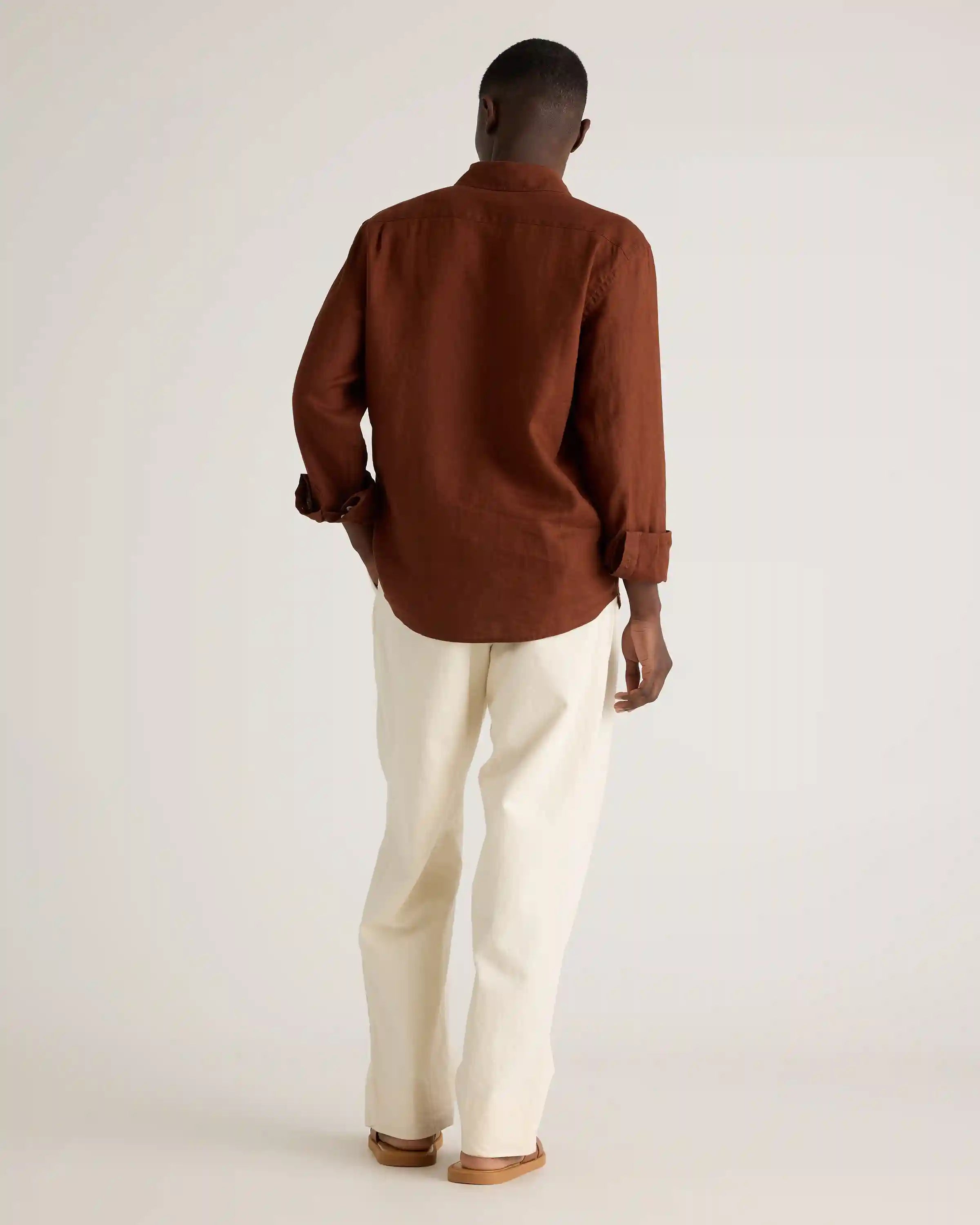 100% European Linen Relaxed Long Sleeve Shirt