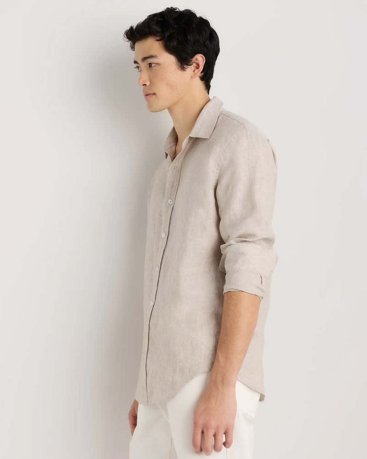 100% European Linen Relaxed Long Sleeve Shirt