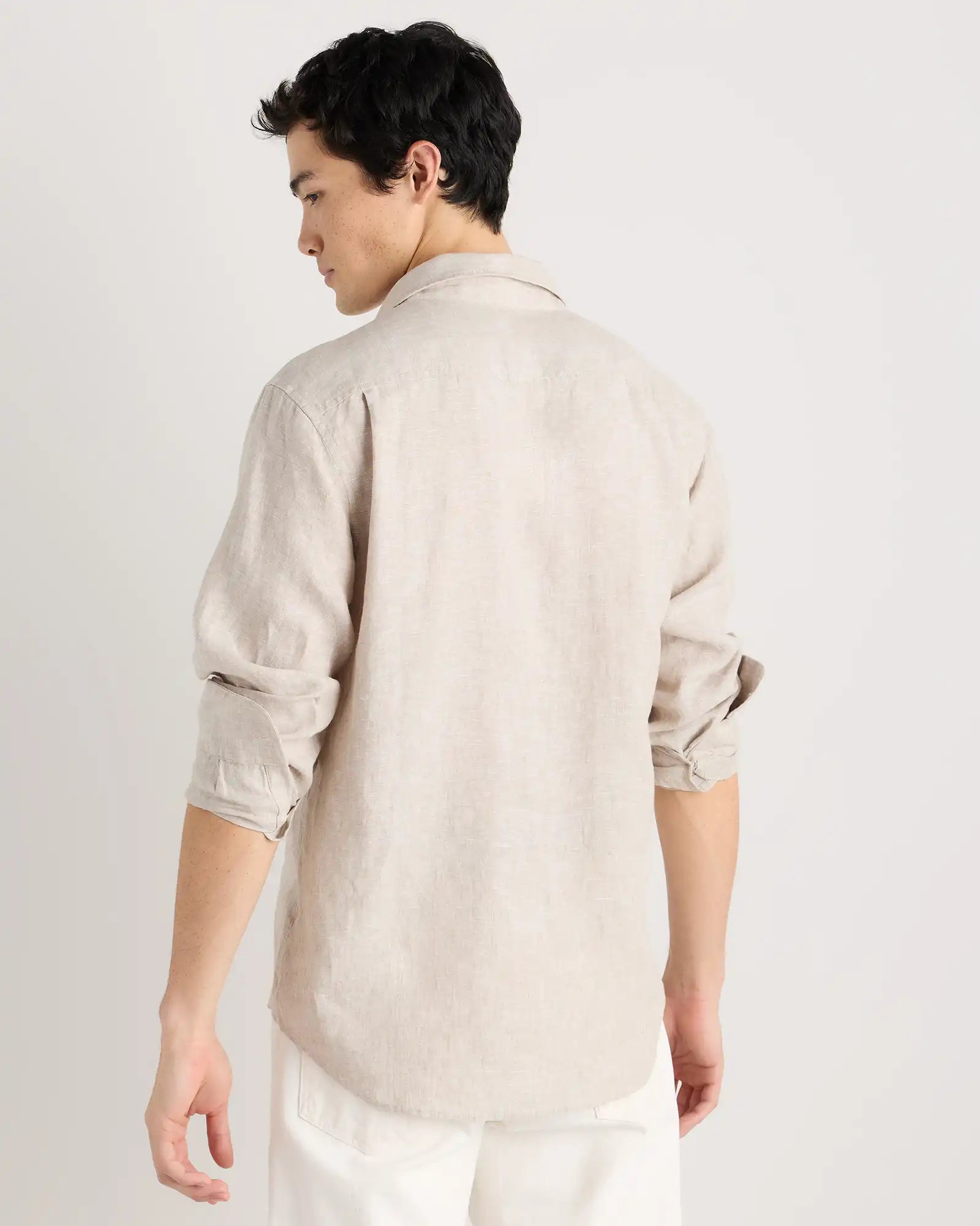100% European Linen Relaxed Long Sleeve Shirt