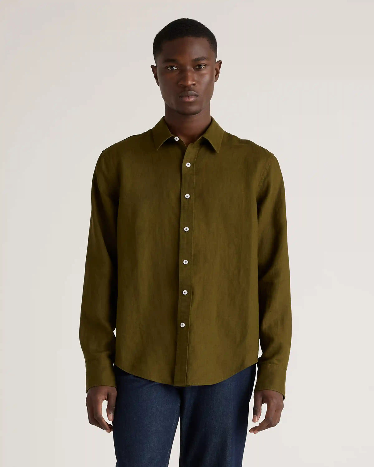 100% European Linen Relaxed Long Sleeve Shirt