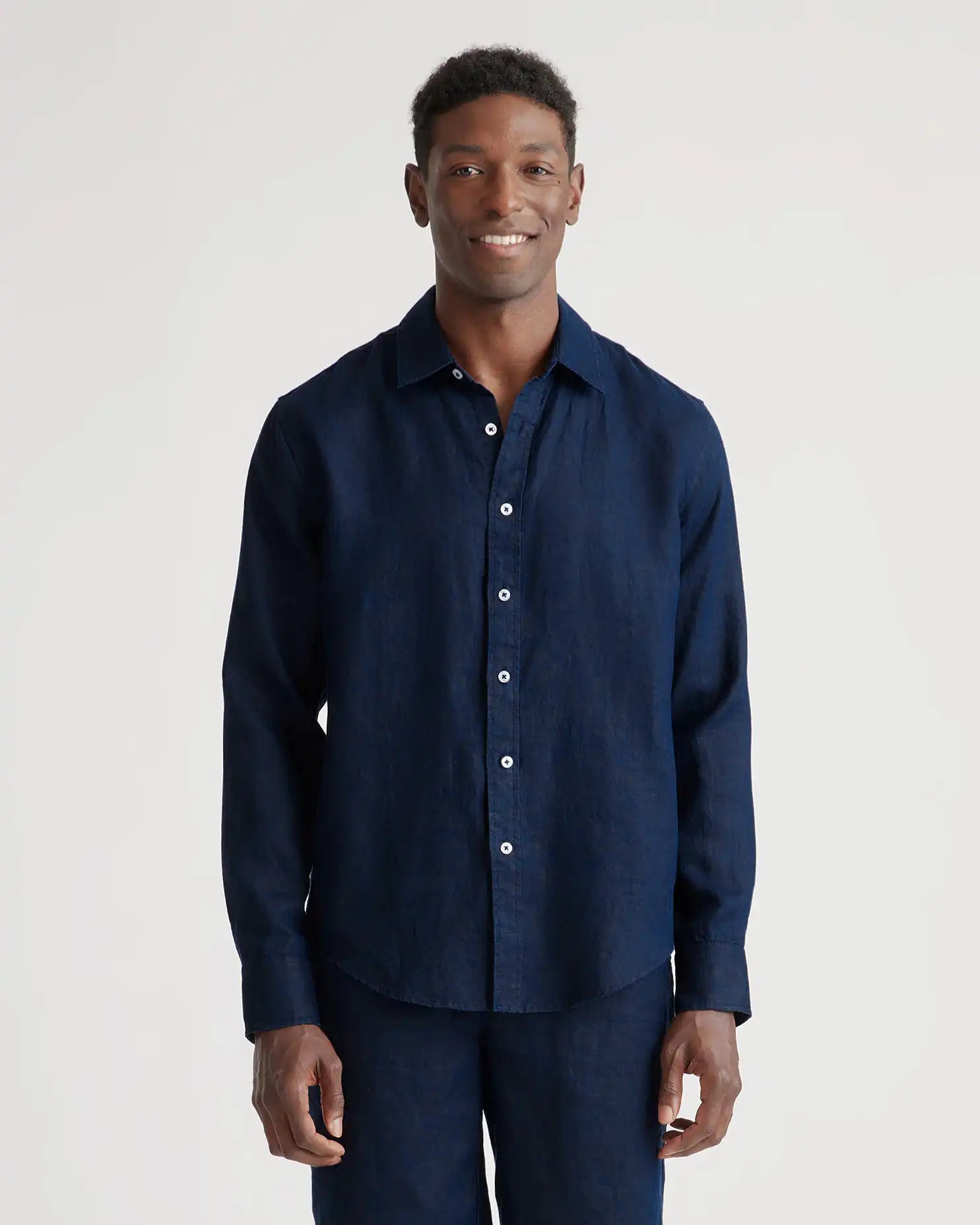 100% European Linen Relaxed Long Sleeve Shirt