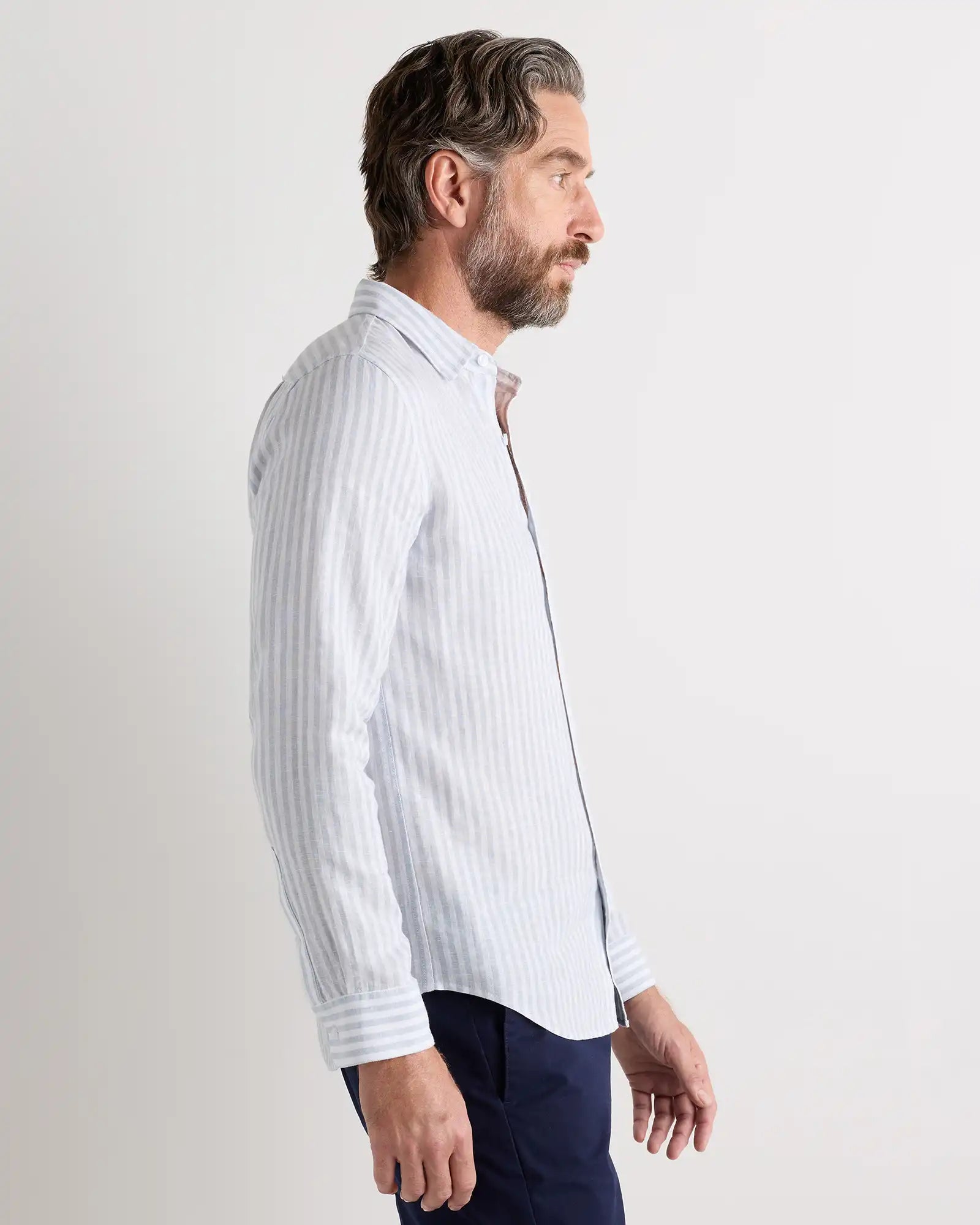 100% European Linen Relaxed Long Sleeve Shirt