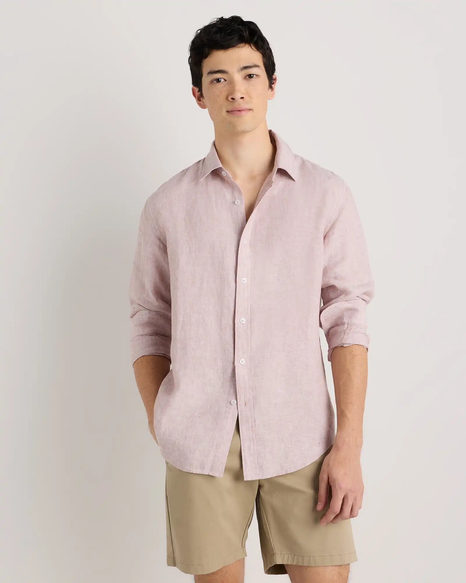 100% European Linen Relaxed Long Sleeve Shirt