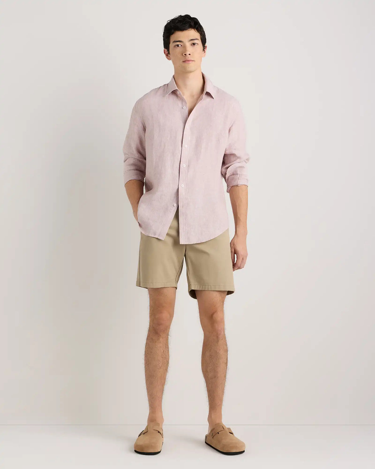 100% European Linen Relaxed Long Sleeve Shirt
