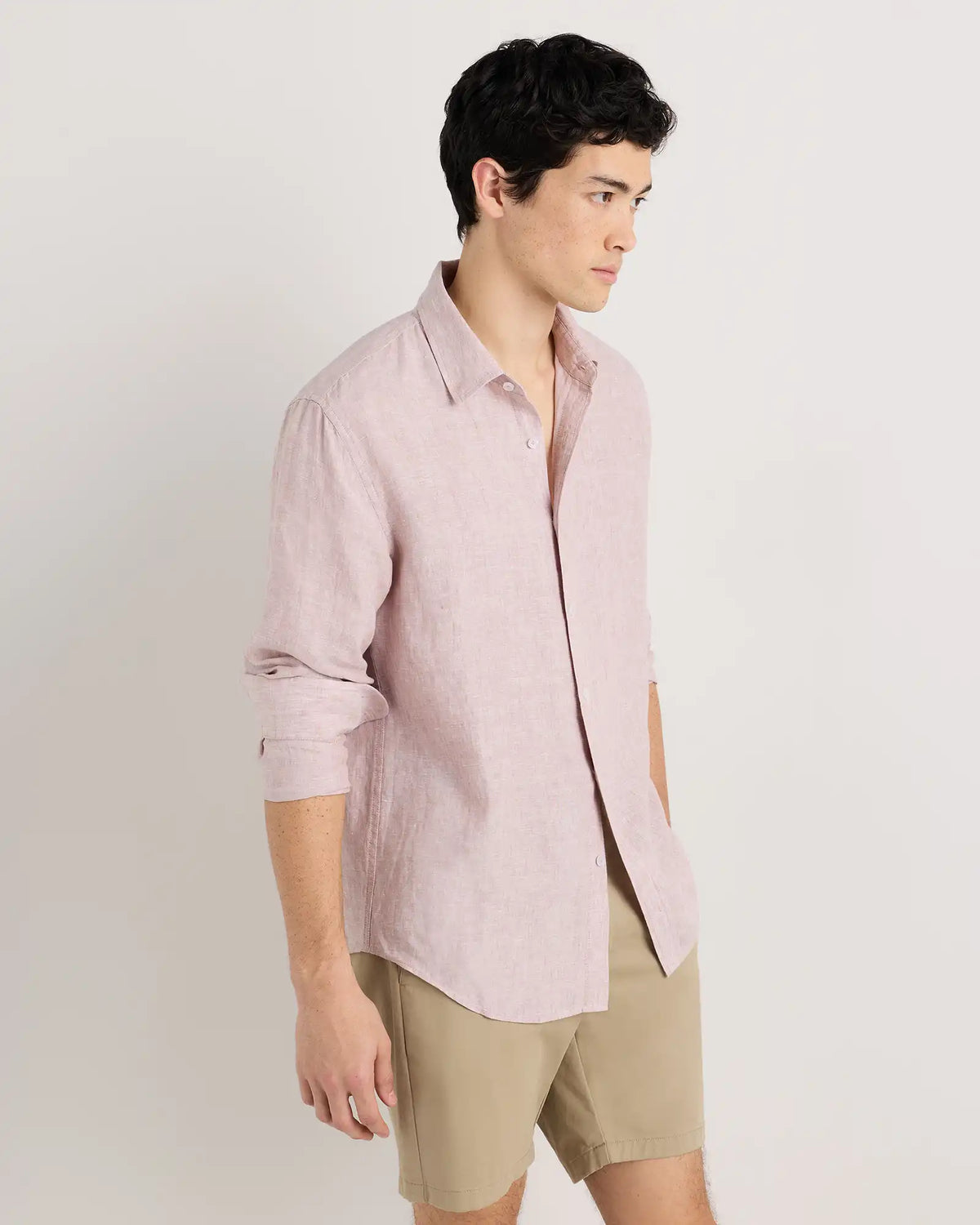100% European Linen Relaxed Long Sleeve Shirt