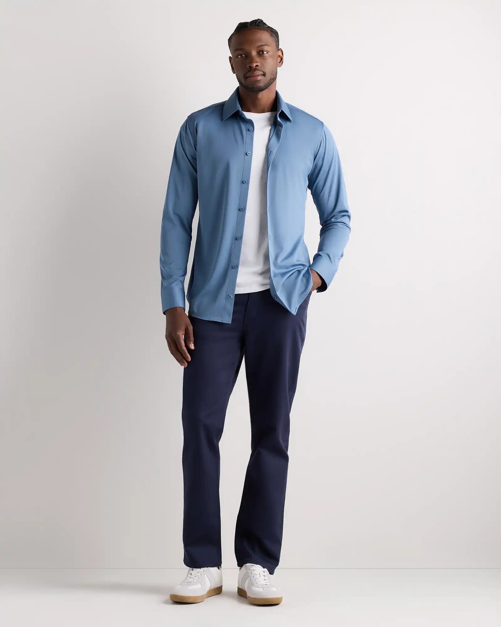 Commuter Stretch Pique Long Sleeve Button Down