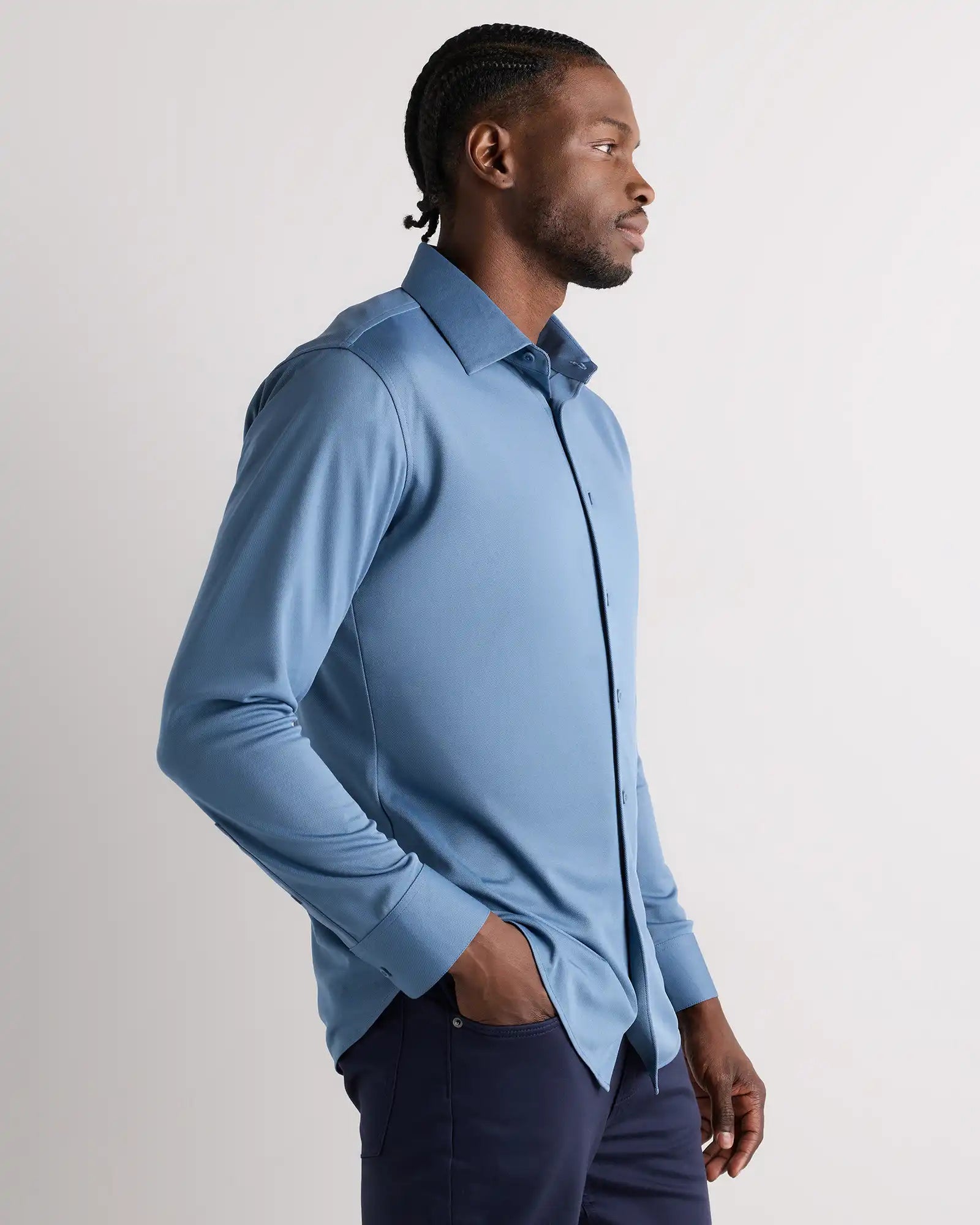 Commuter Stretch Pique Long Sleeve Button Down