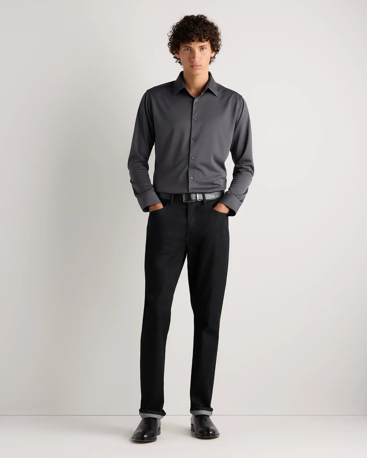 Commuter Stretch Pique Long Sleeve Button Down