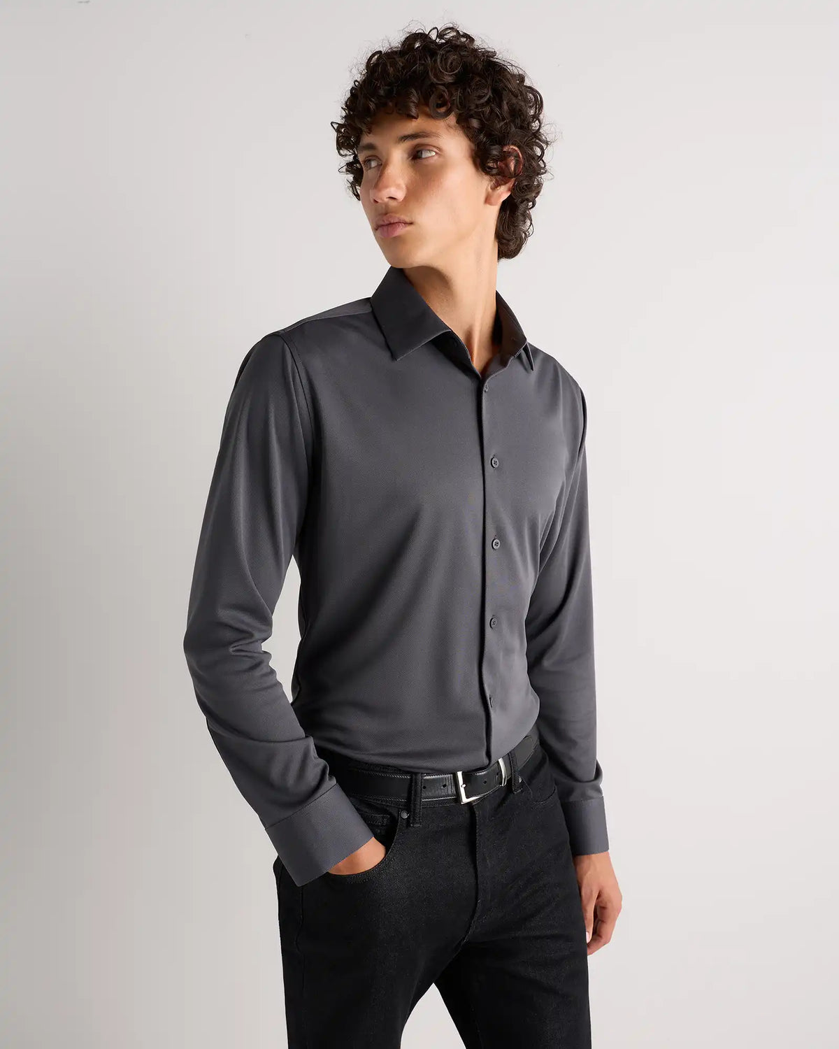 Commuter Stretch Pique Long Sleeve Button Down