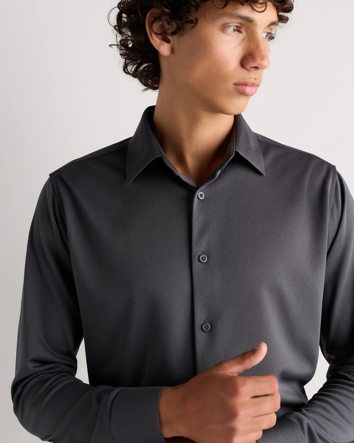 Commuter Stretch Pique Long Sleeve Button Down