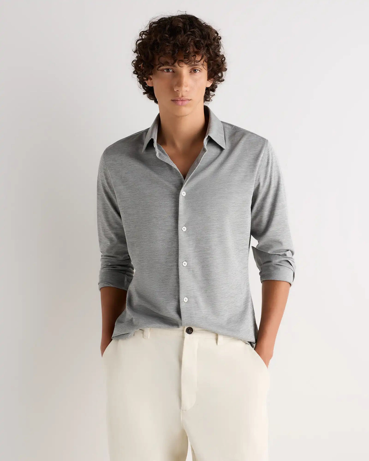 Commuter Stretch Pique Long Sleeve Button Down