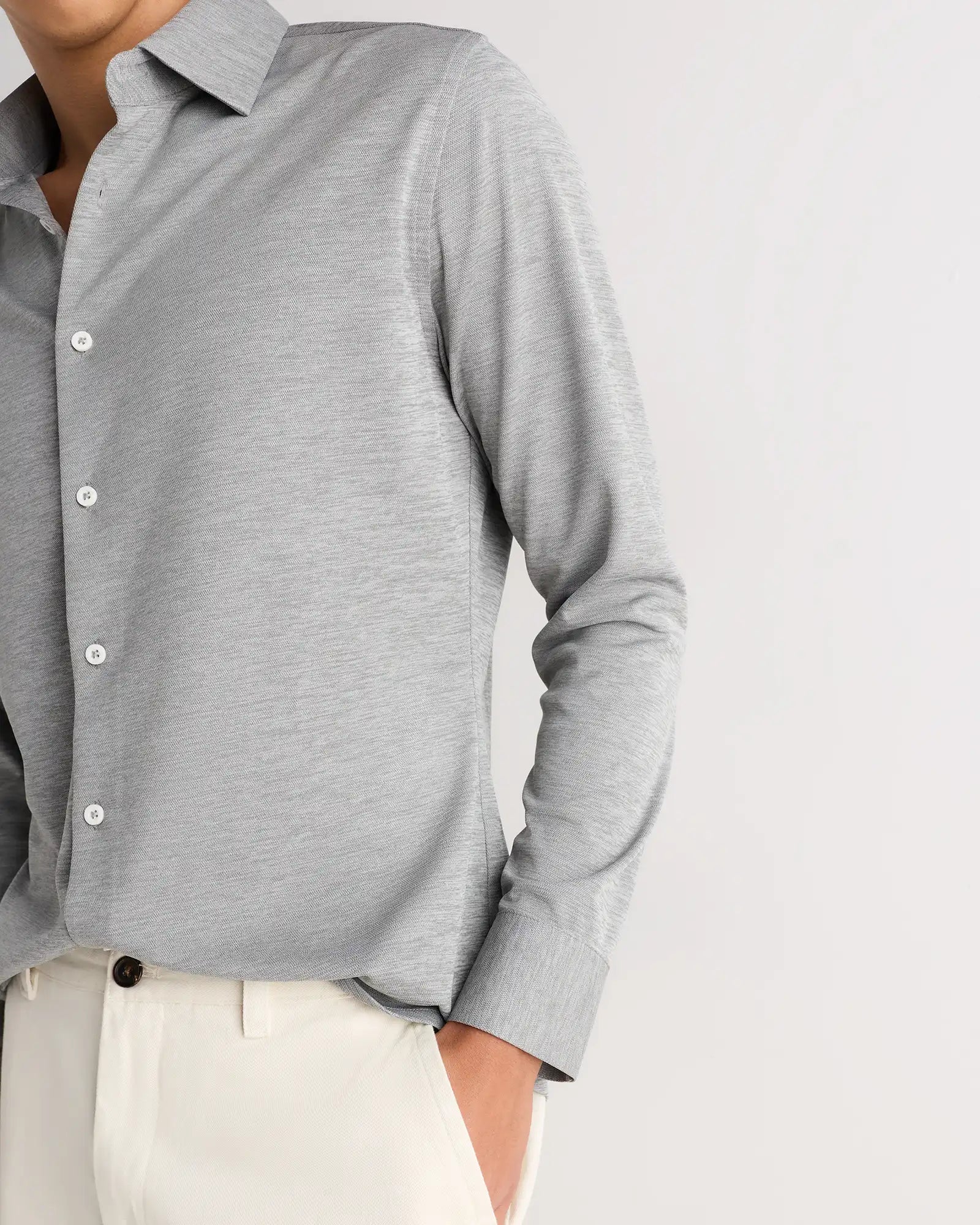 Commuter Stretch Pique Long Sleeve Button Down