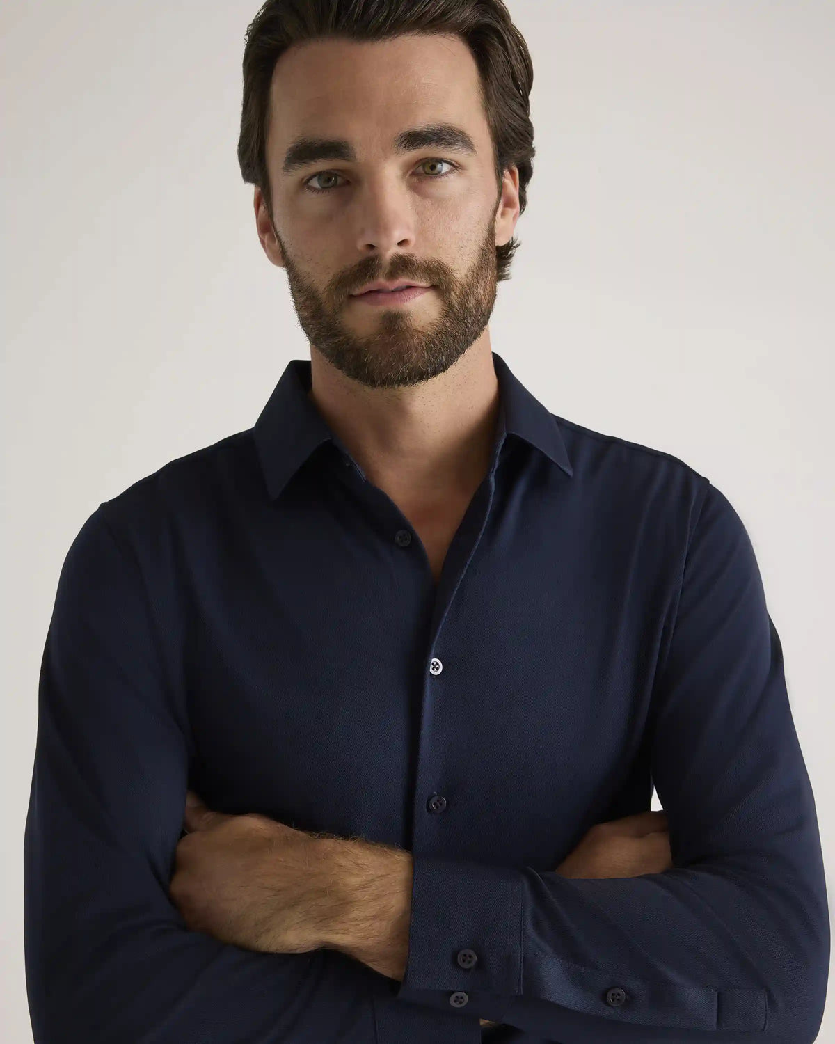 Commuter Stretch Pique Long Sleeve Button Down