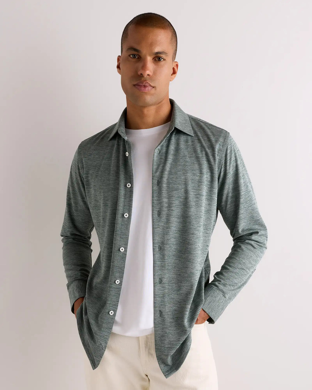 Commuter Stretch Pique Long Sleeve Button Down