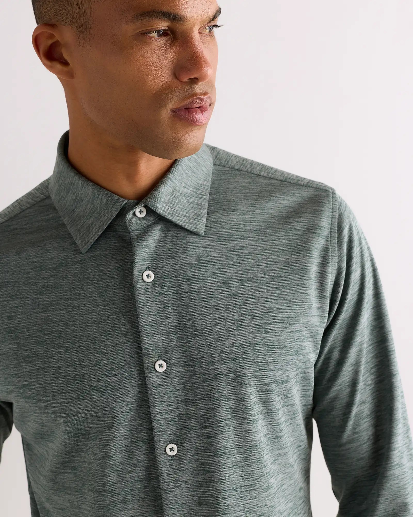 Commuter Stretch Pique Long Sleeve Button Down