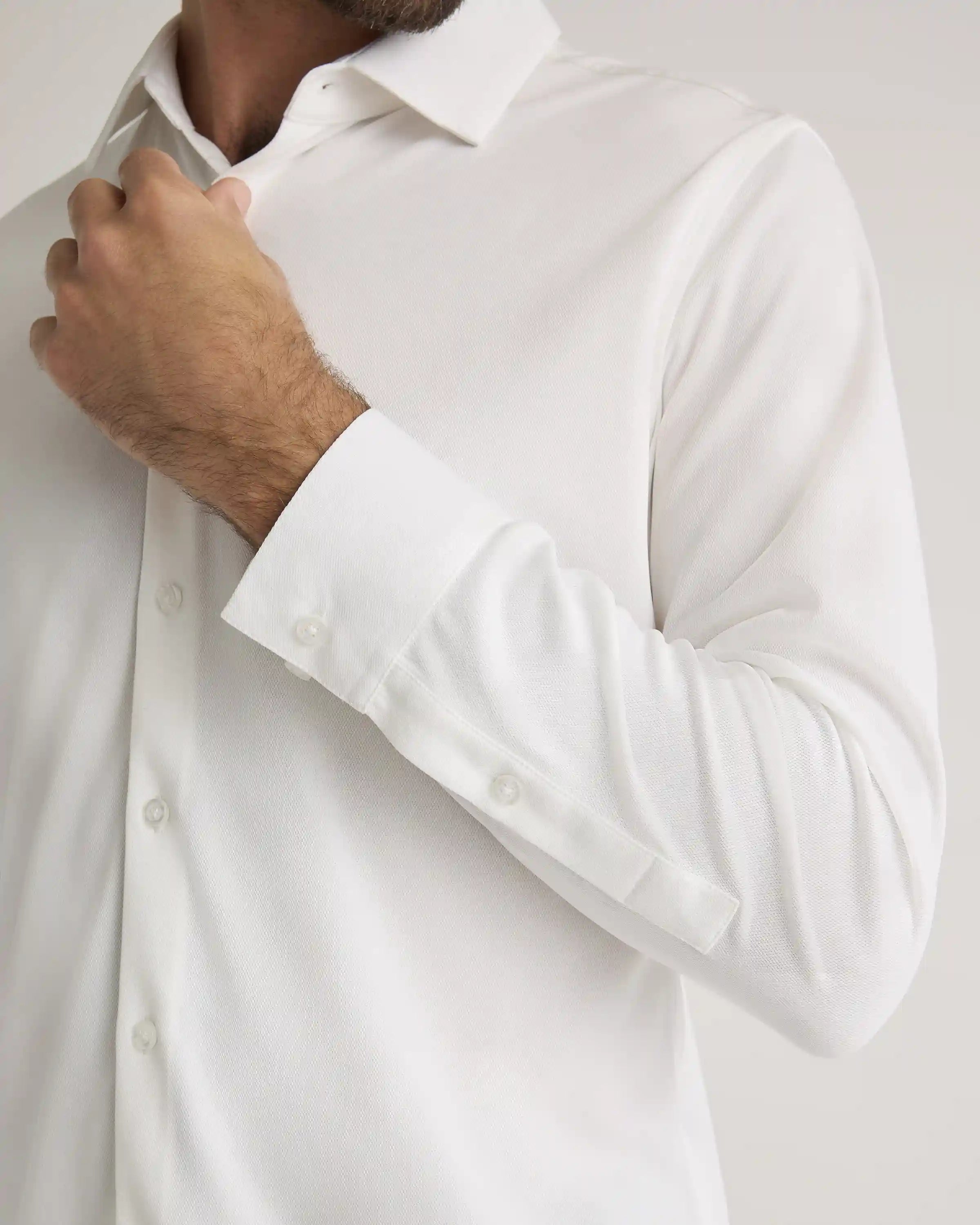 Commuter Stretch Pique Long Sleeve Button Down
