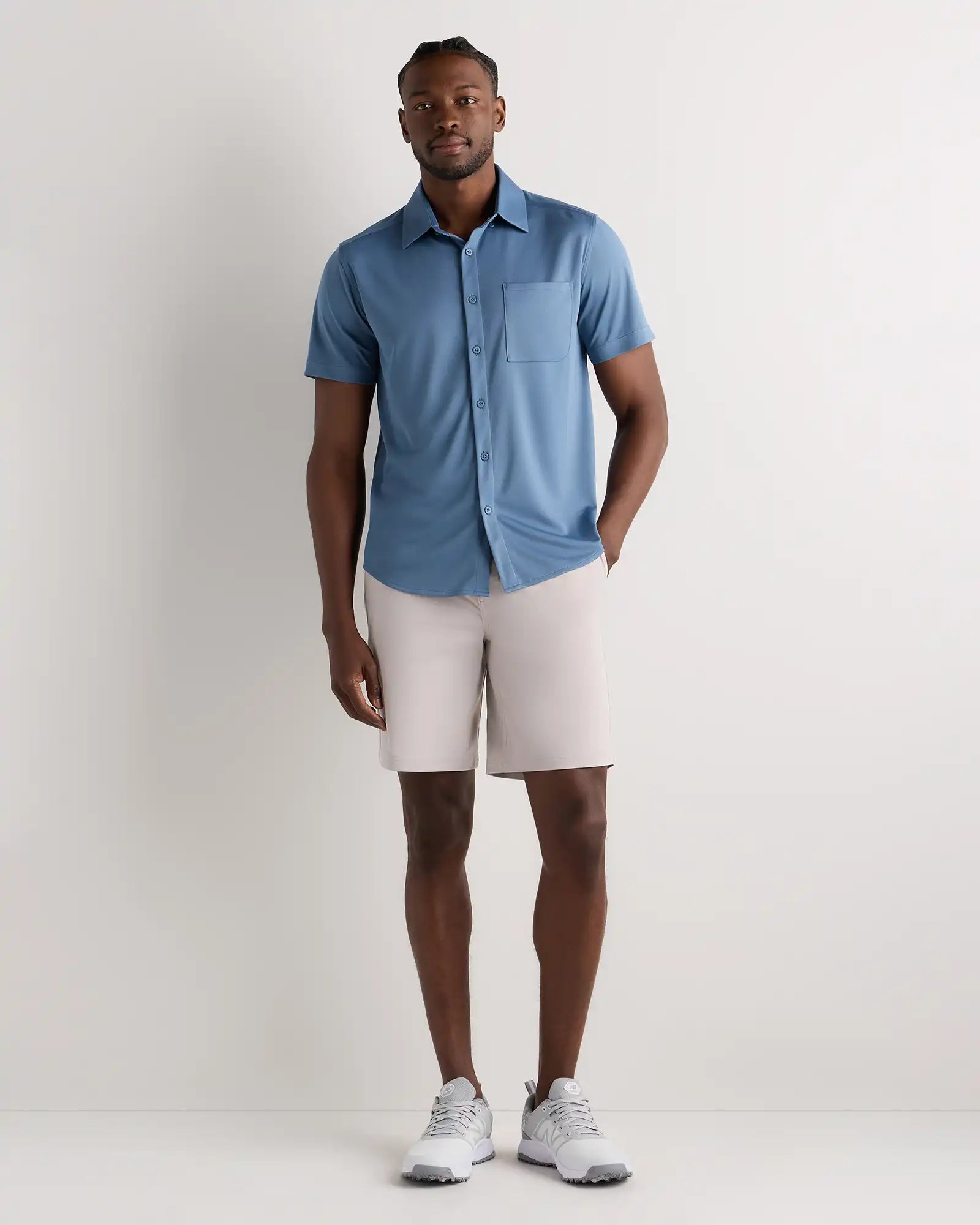 Commuter Stretch Pique Short Sleeve Button Down