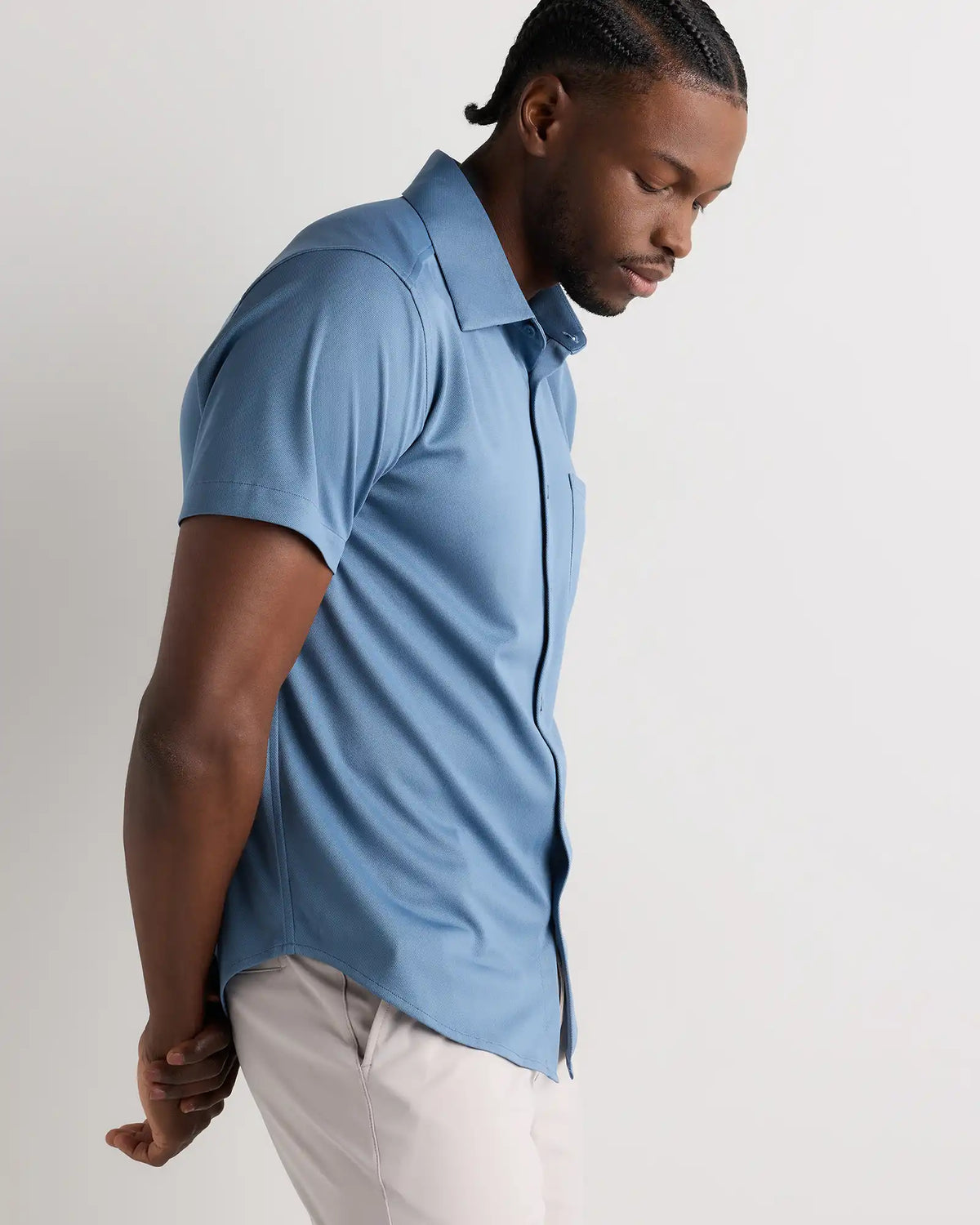 Commuter Stretch Pique Short Sleeve Button Down