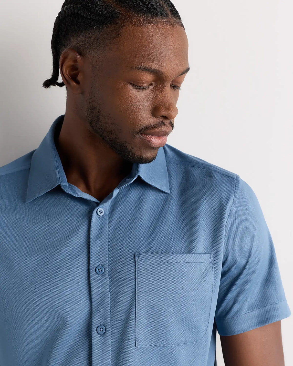 Commuter Stretch Pique Short Sleeve Button Down