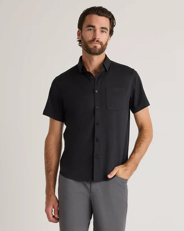 Commuter Stretch Pique Short Sleeve Button Down