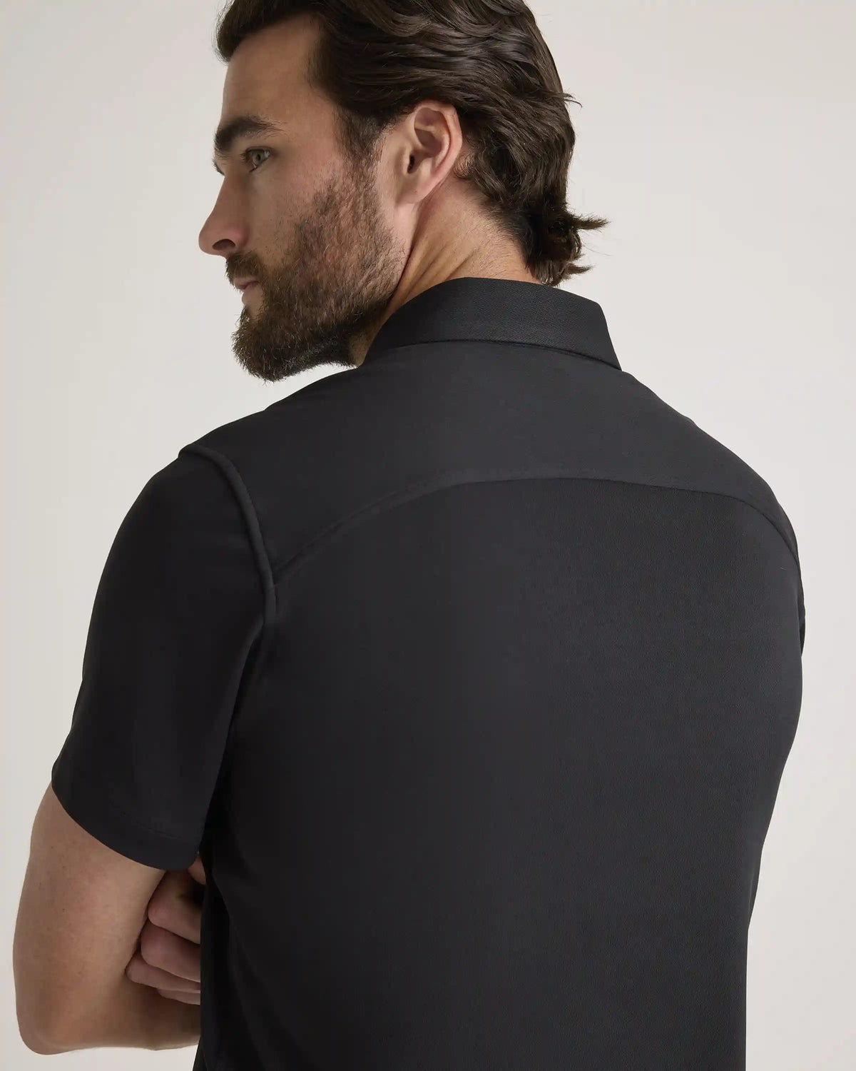 Commuter Stretch Pique Short Sleeve Button Down