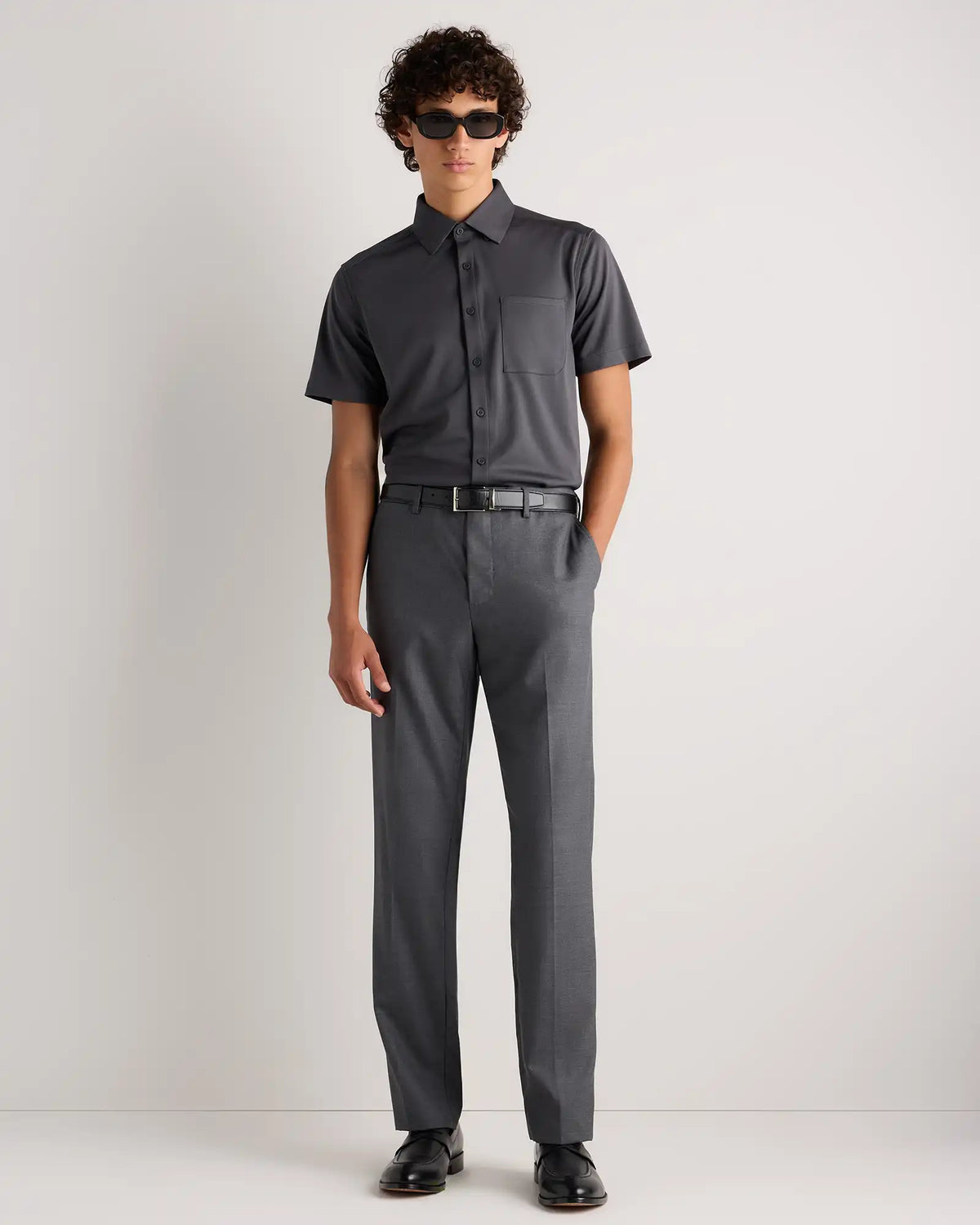 Commuter Stretch Pique Short Sleeve Button Down