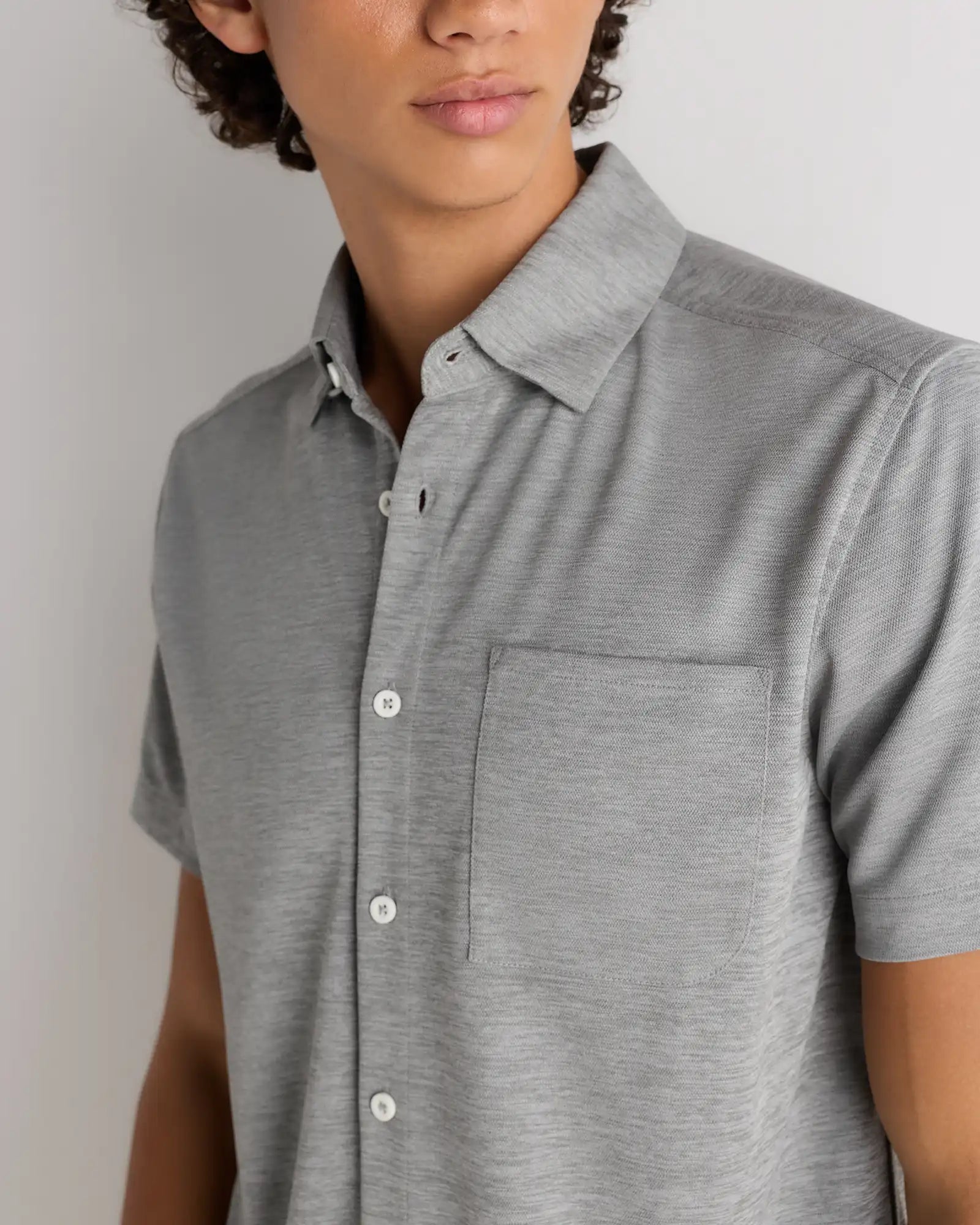 Commuter Stretch Pique Short Sleeve Button Down