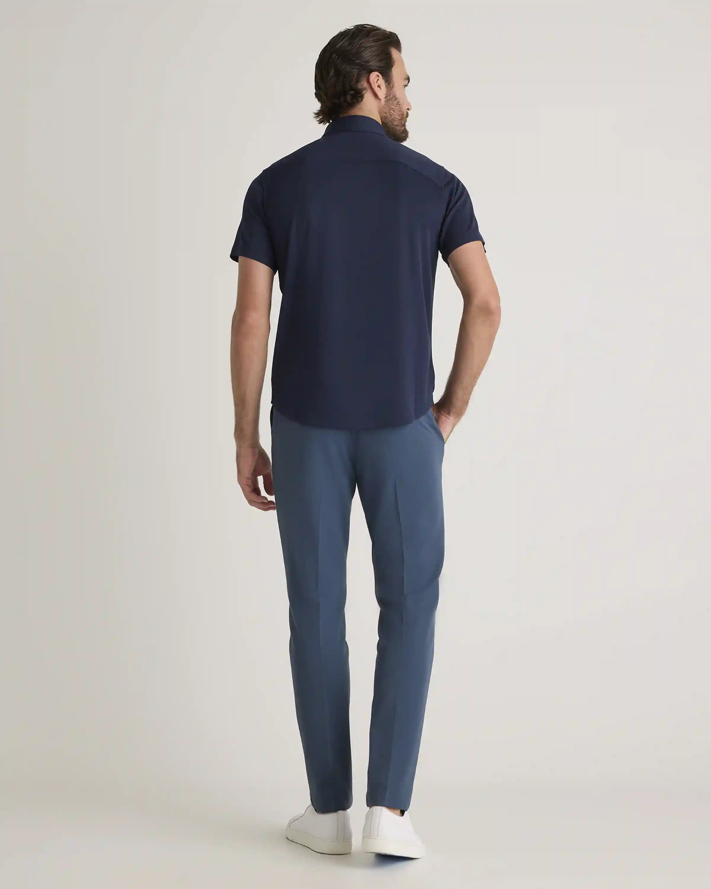 Commuter Stretch Pique Short Sleeve Button Down