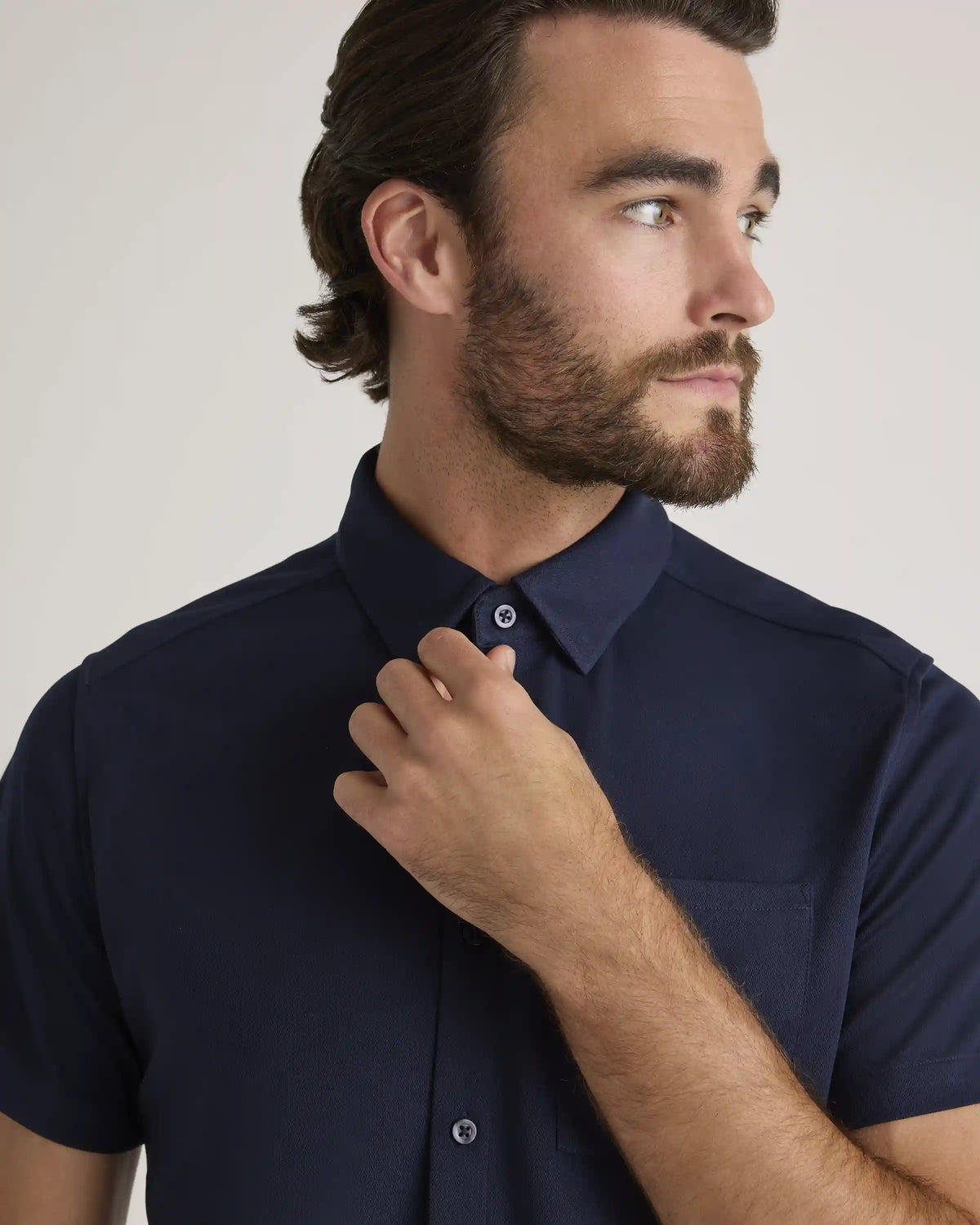 Commuter Stretch Pique Short Sleeve Button Down