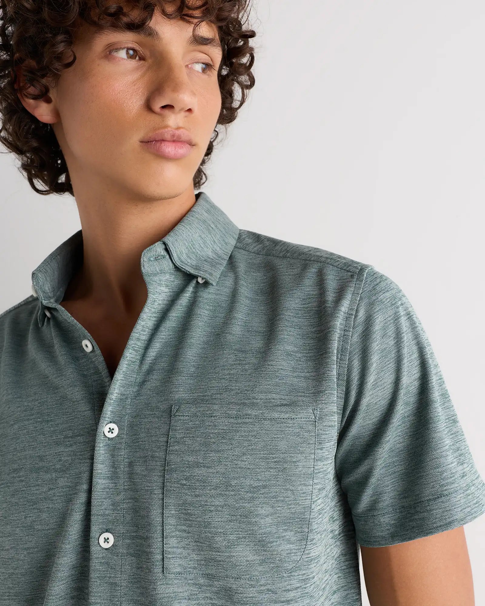Commuter Stretch Pique Short Sleeve Button Down