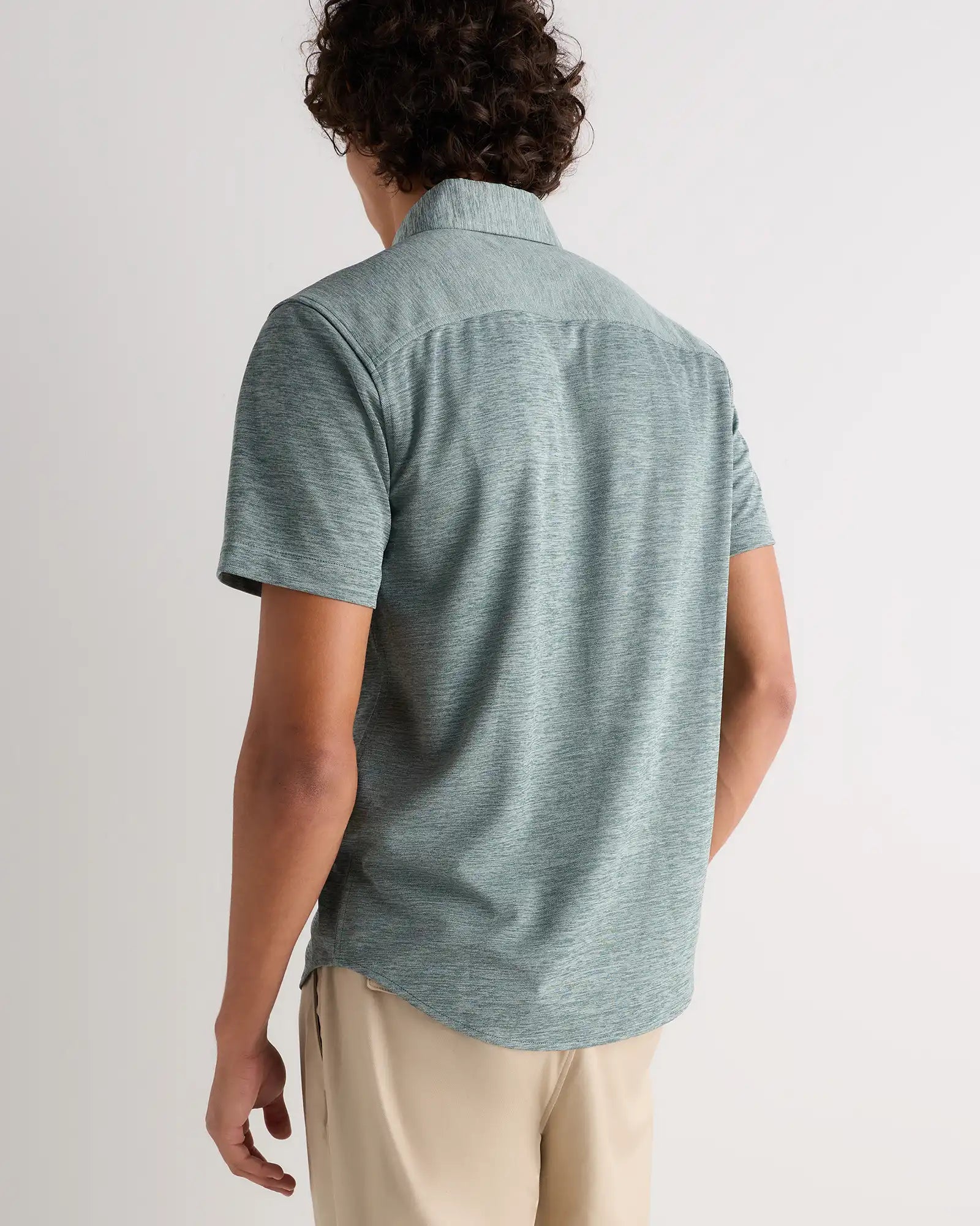 Commuter Stretch Pique Short Sleeve Button Down