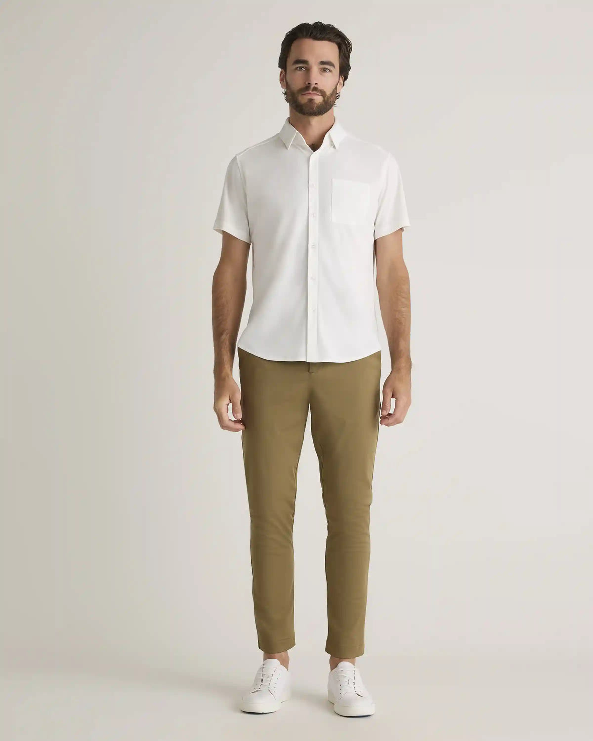 Commuter Stretch Pique Short Sleeve Button Down