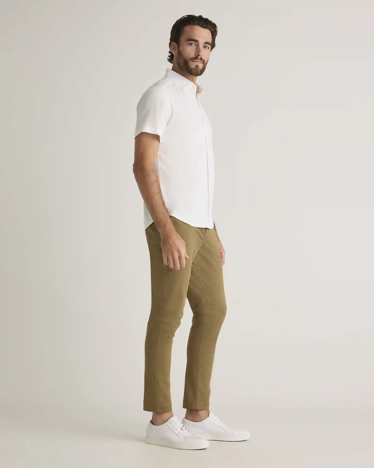 Commuter Stretch Pique Short Sleeve Button Down